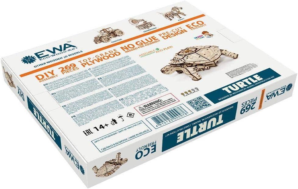DIY Wooden Turtle -mechanical wind-up 3D-puzzle