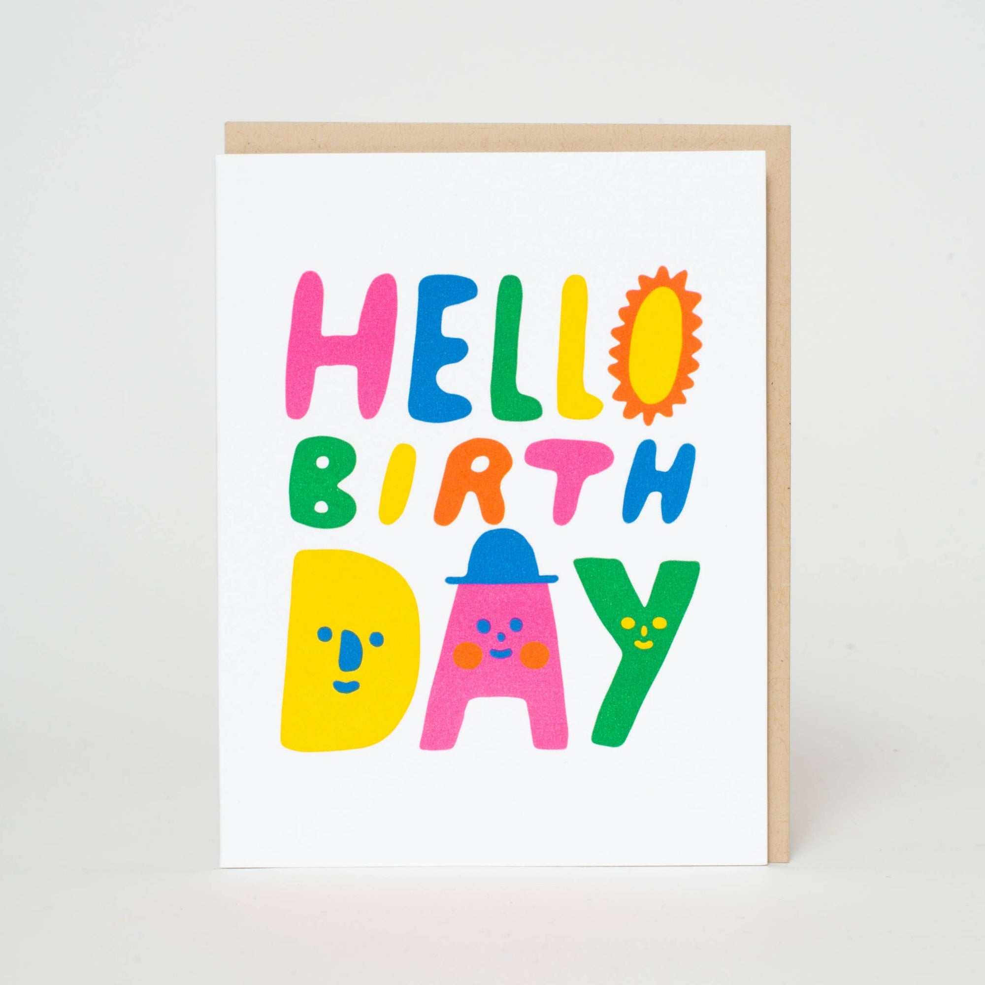 Hello Birthday Graphic Letterpress Card - Suzy Ultman