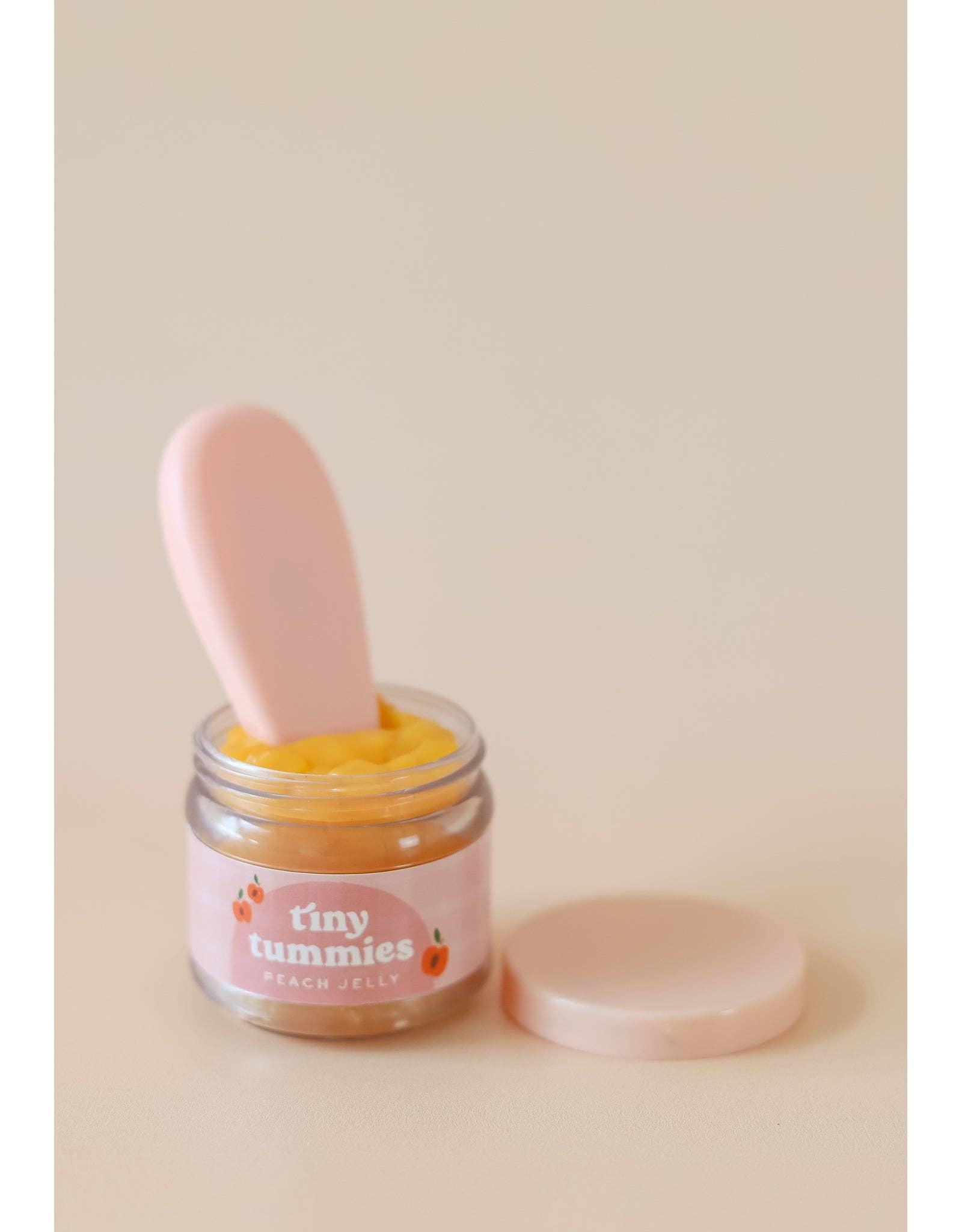Tiny Tummies - Peach jelly food - Jar & spoon