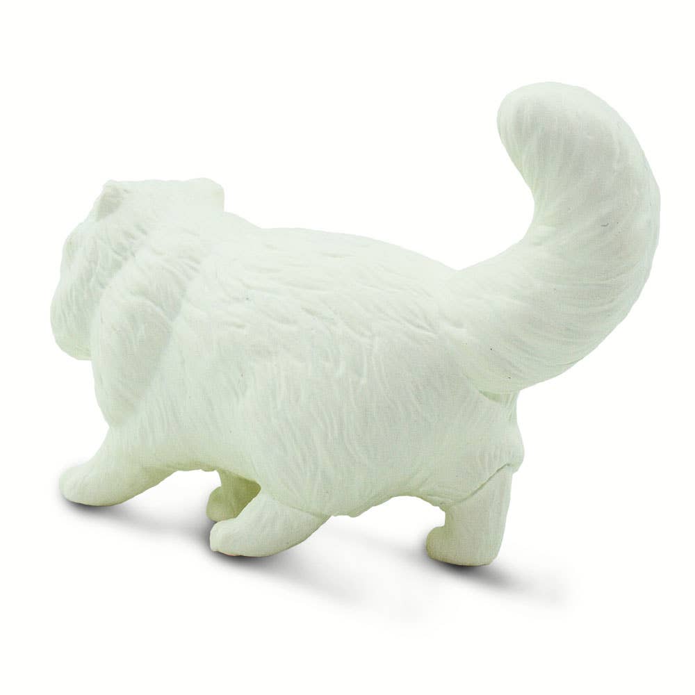 Glowing white cat-shaped object on a white background