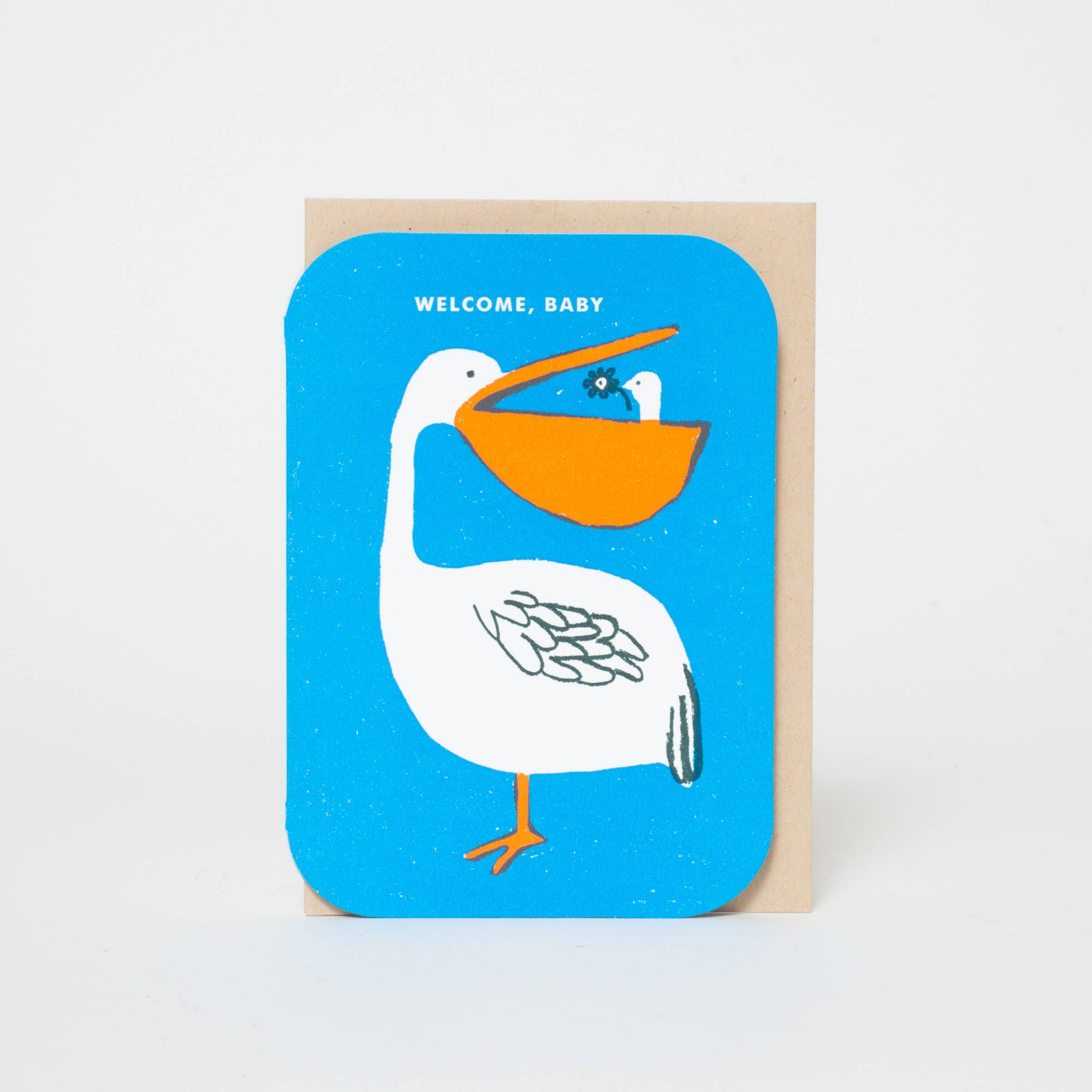 Welcome Baby Pelican Letterpress Card