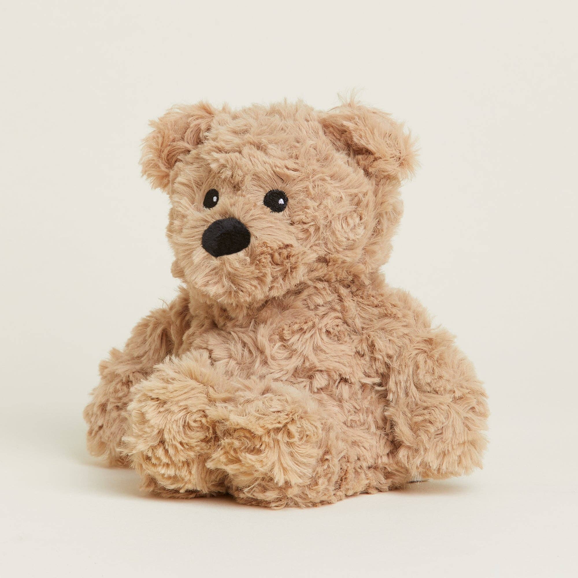 Beige teddy bear on a white background
