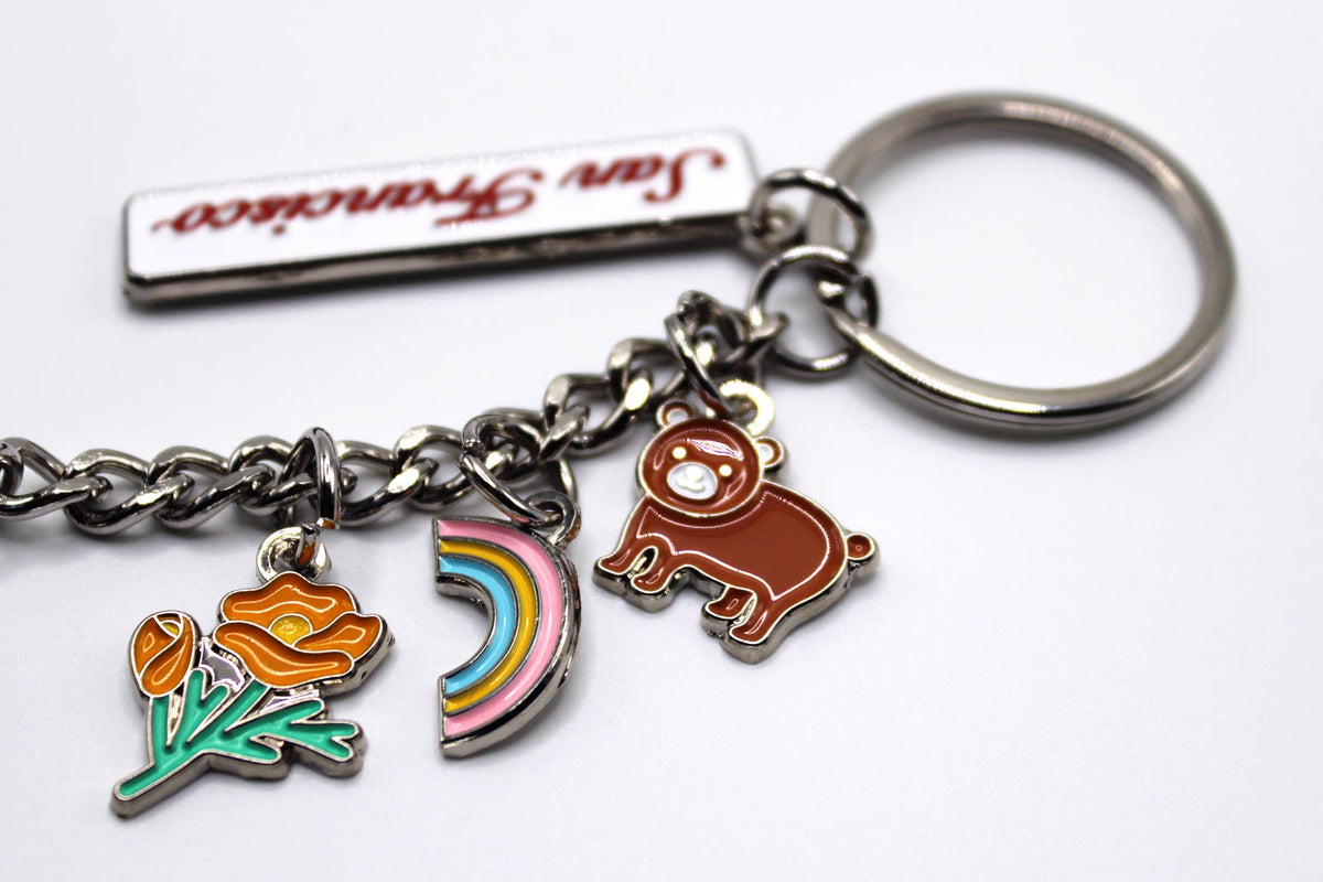 San Francisco Silver Keychains