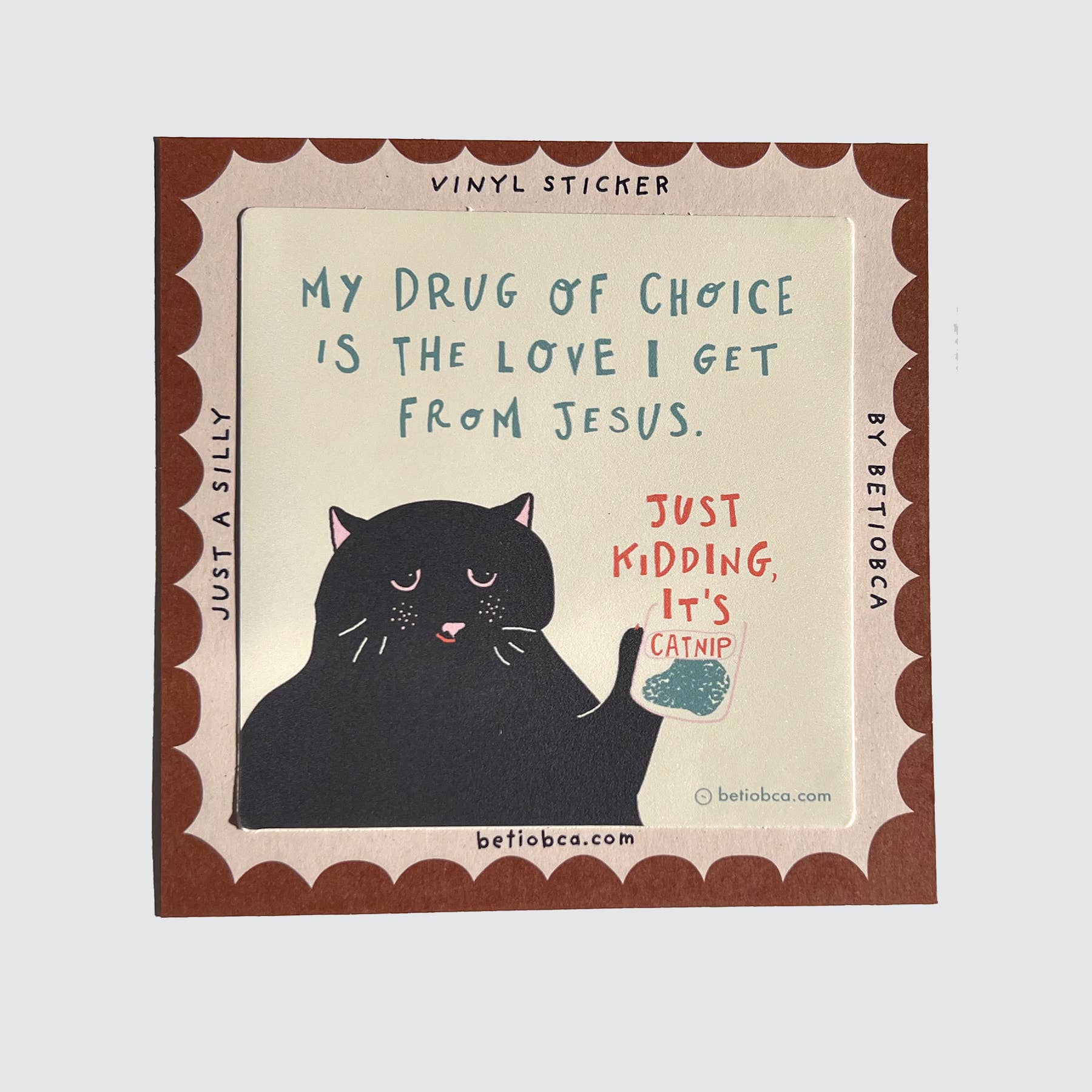Funny Vinyl Sticker – Catnip Cat Design
