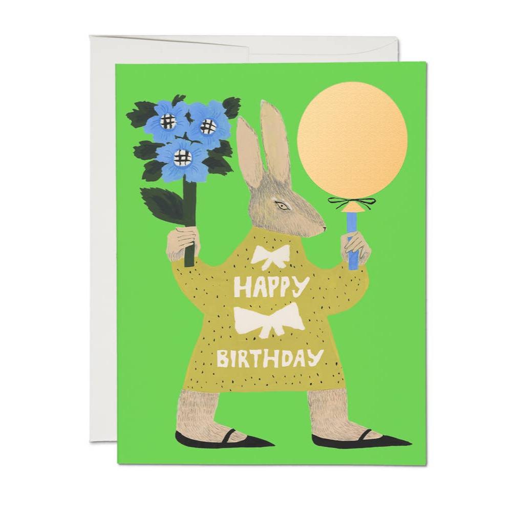 Party Rabbit Birthday greeting card