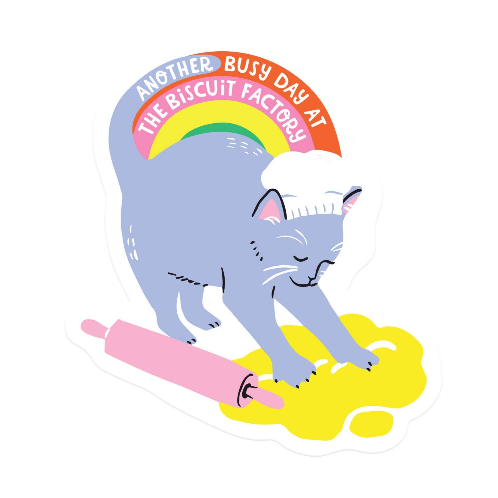 Biscuit Factory Kitty Clear Vinyl Sticker