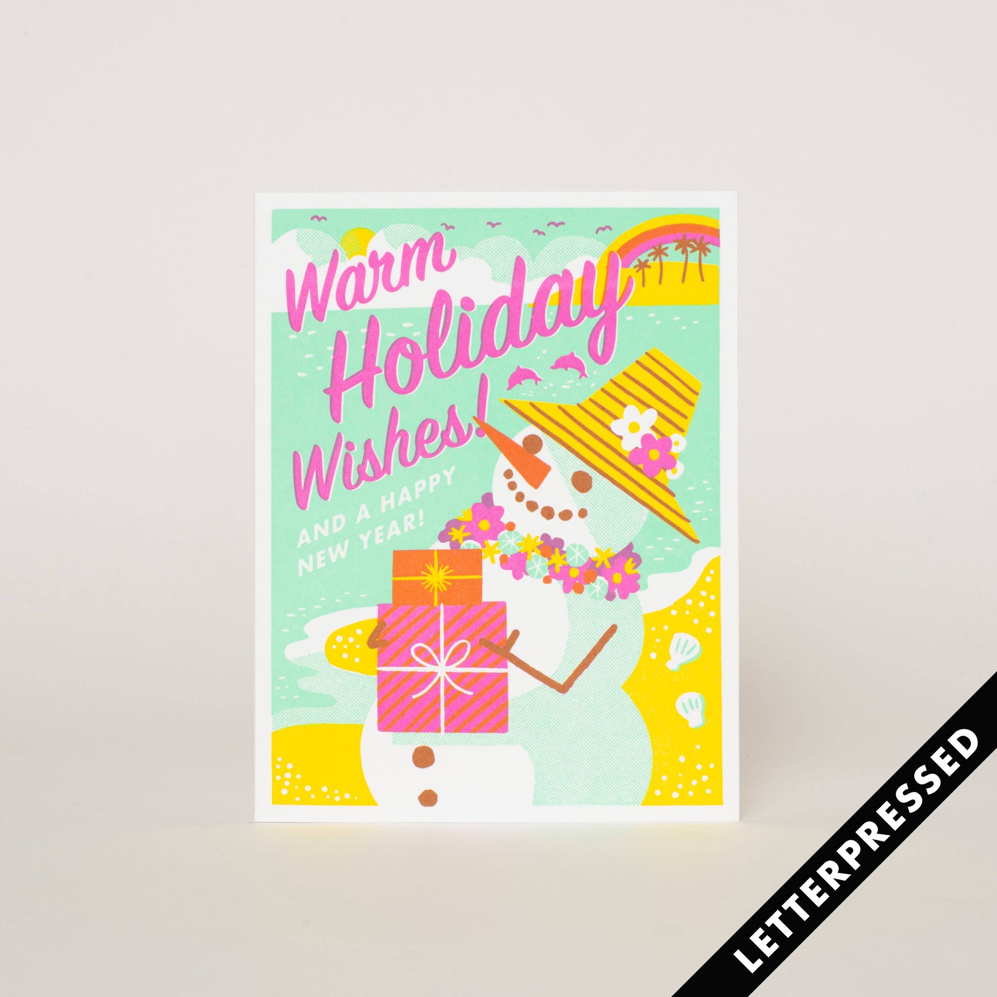 Tropical Holiday Wishes Letterpress Card by Hello!Lucky