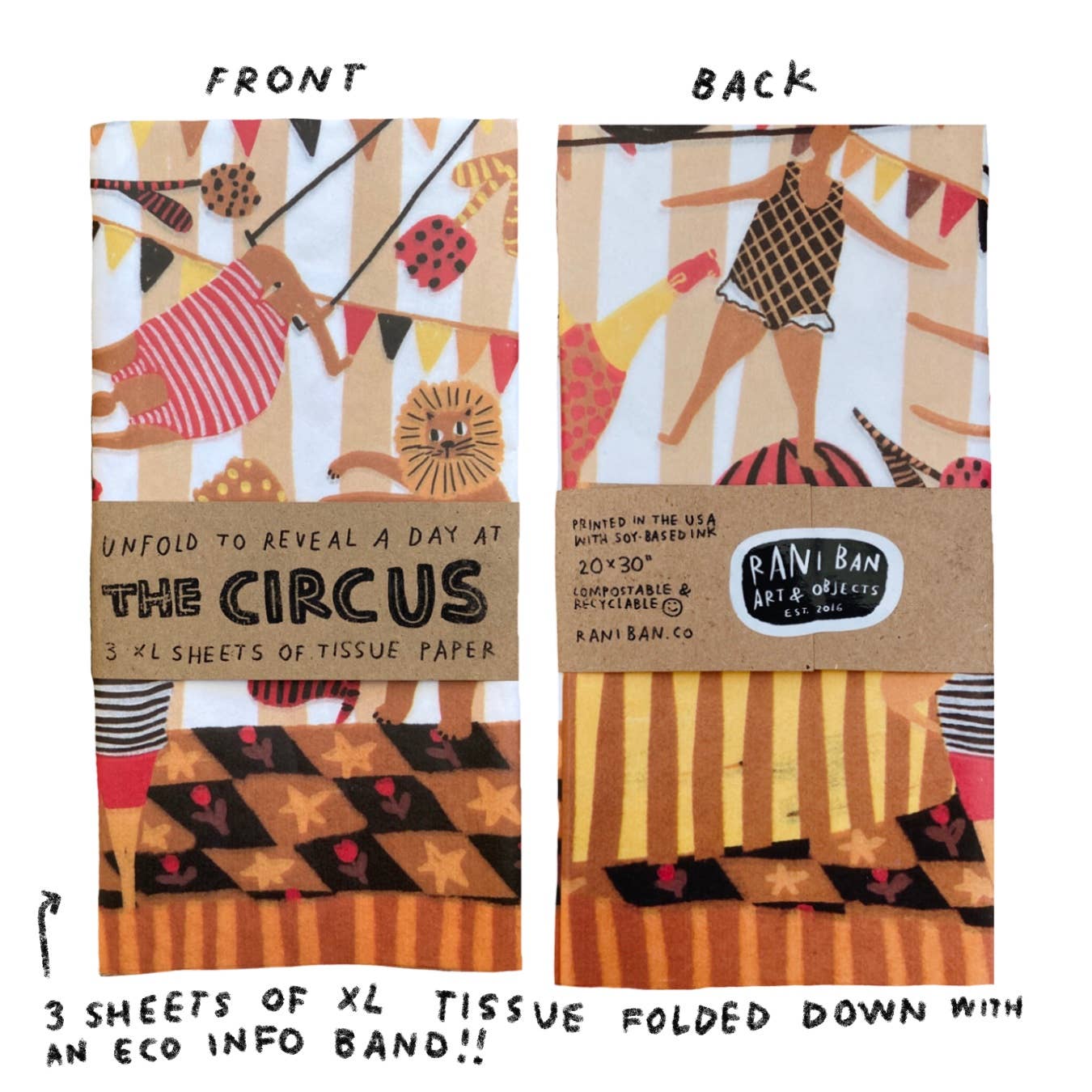 A DAY AT THE CIRCUS Tissue Paper (3pk)