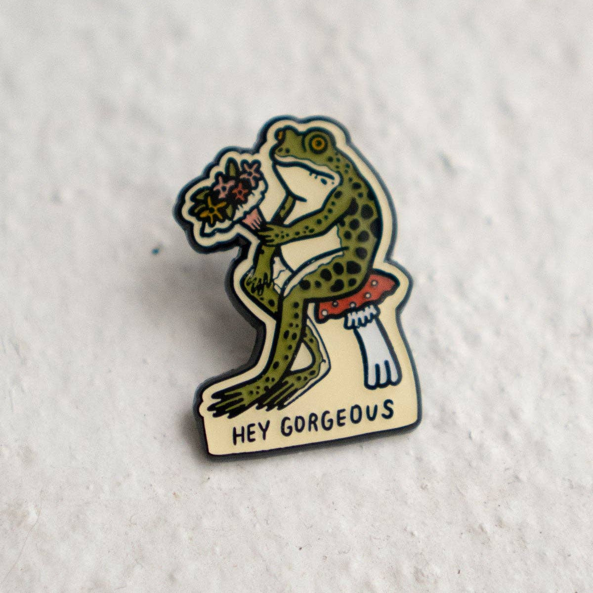 Hey Gorgeous Enamel Lapel Pin
