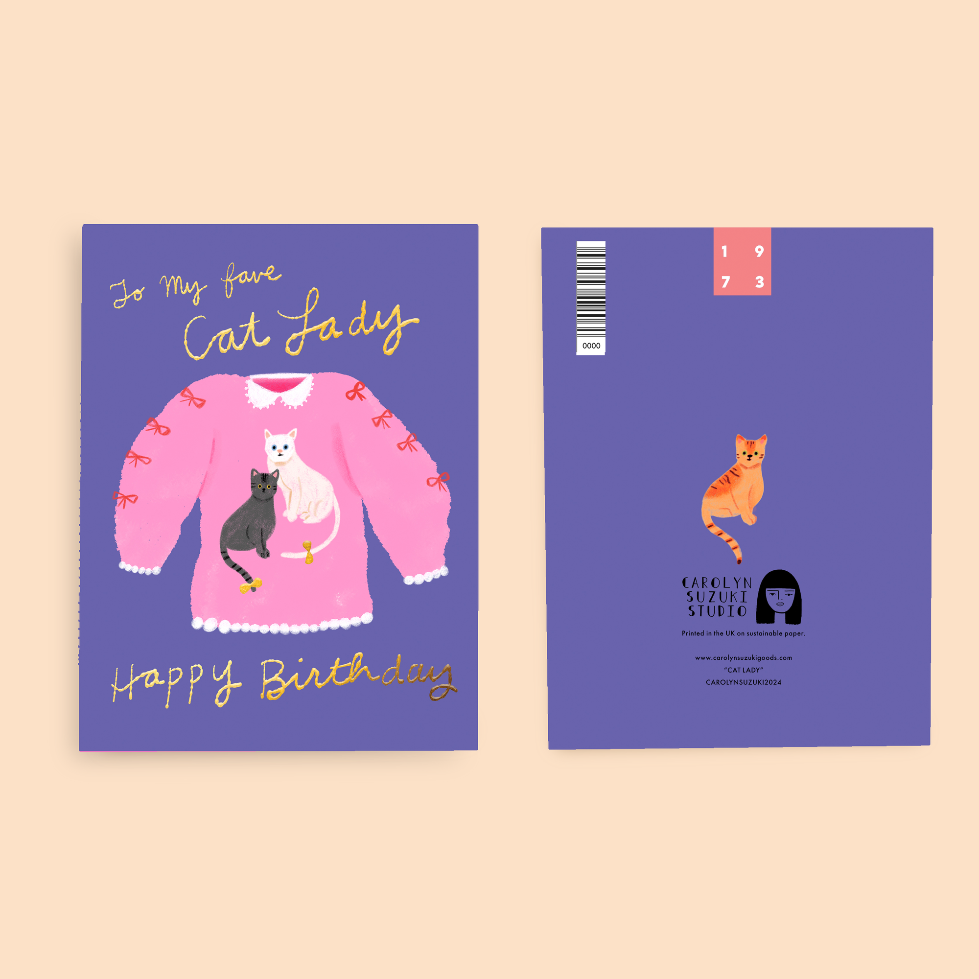 CAT LADY - Birthday Card