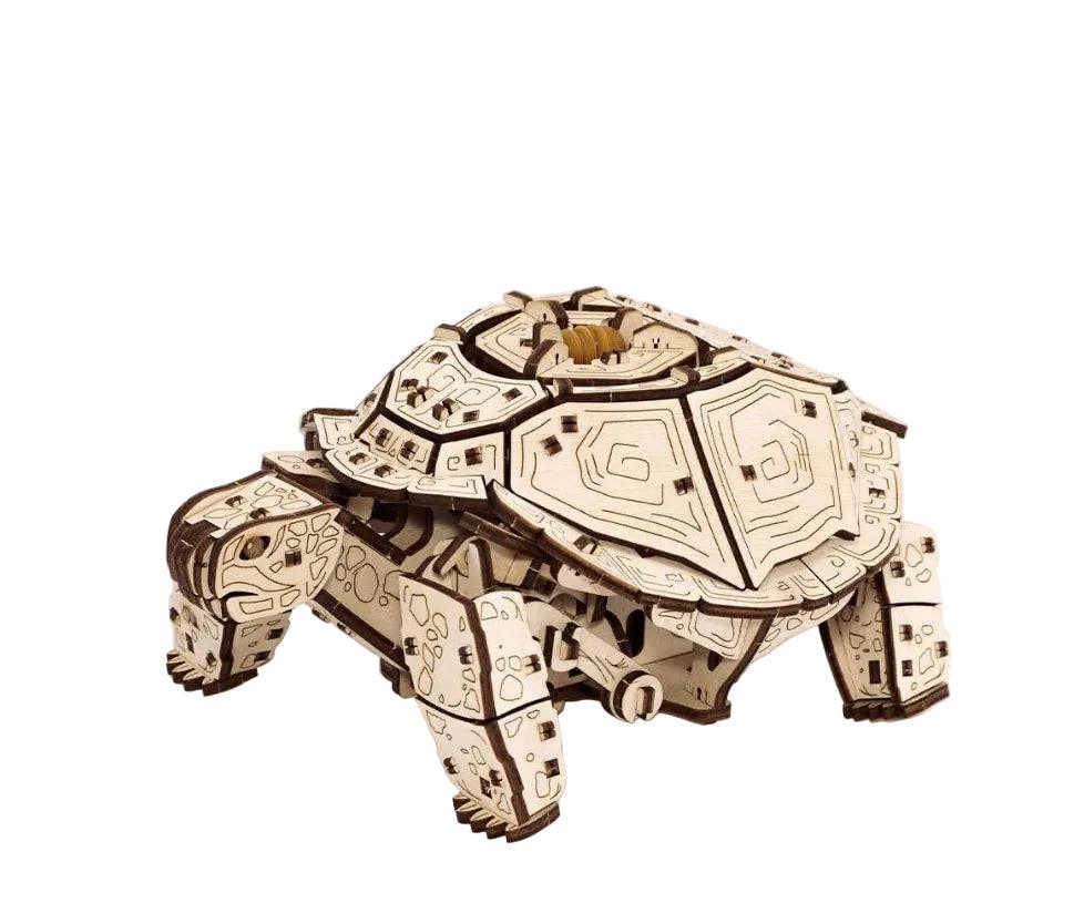 DIY Wooden Turtle -mechanical wind-up 3D-puzzle