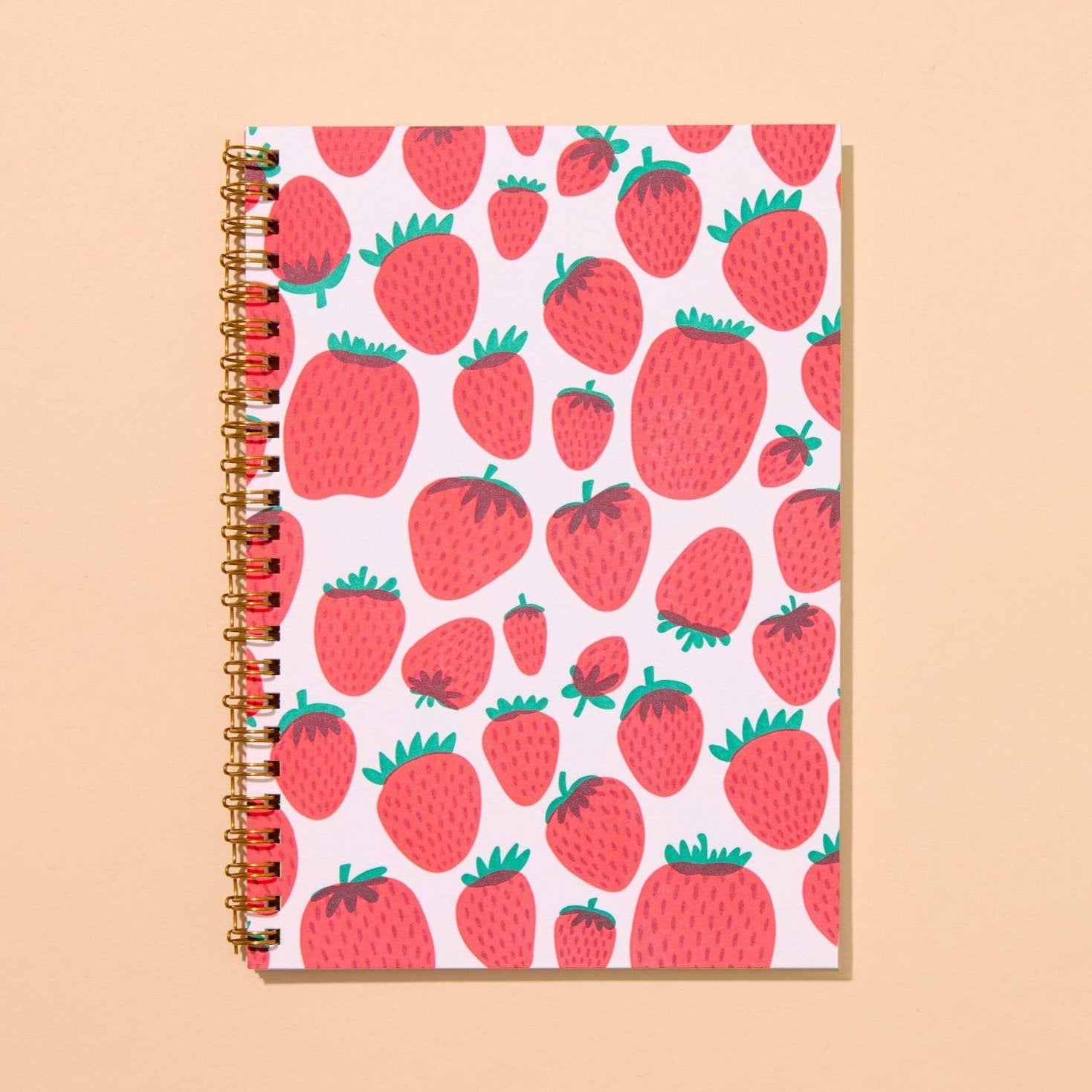 Strawberry Letterpress Spiral Notebook