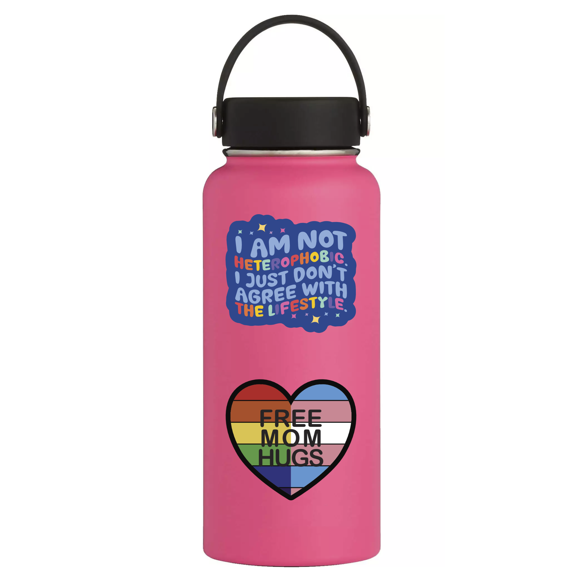 Mom Hugs LGBTQ Support Love High Quality Vinyl Sticker