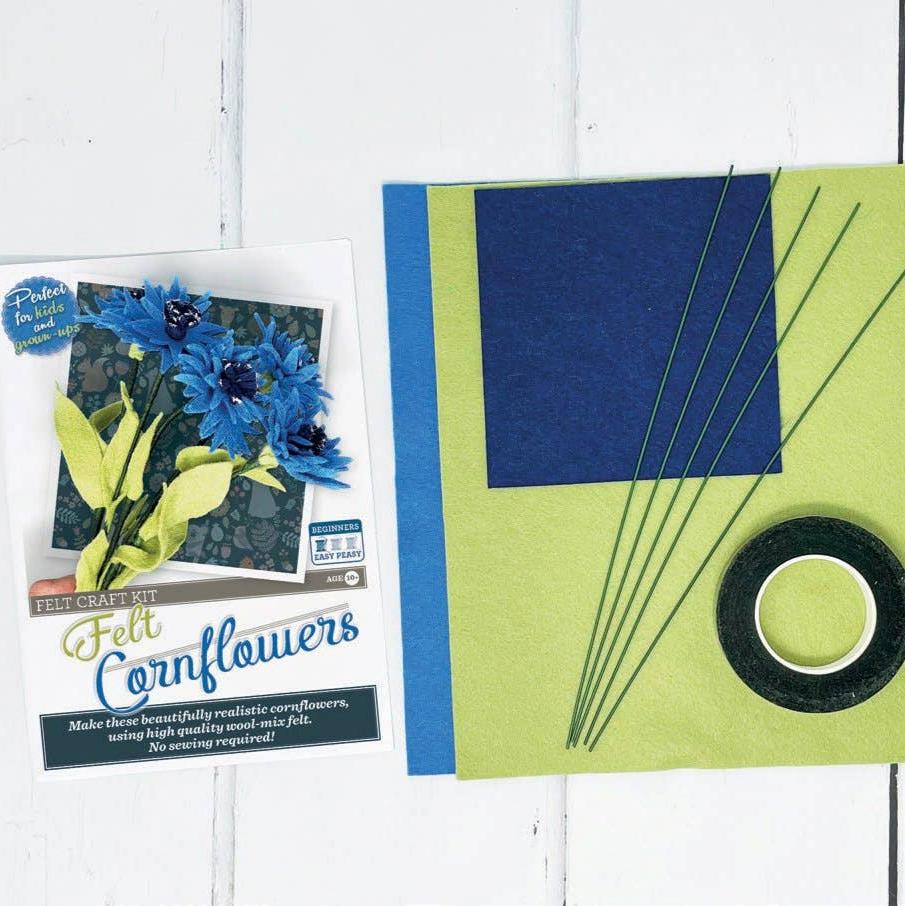 Felt Cornflowers Flower Craft Kit