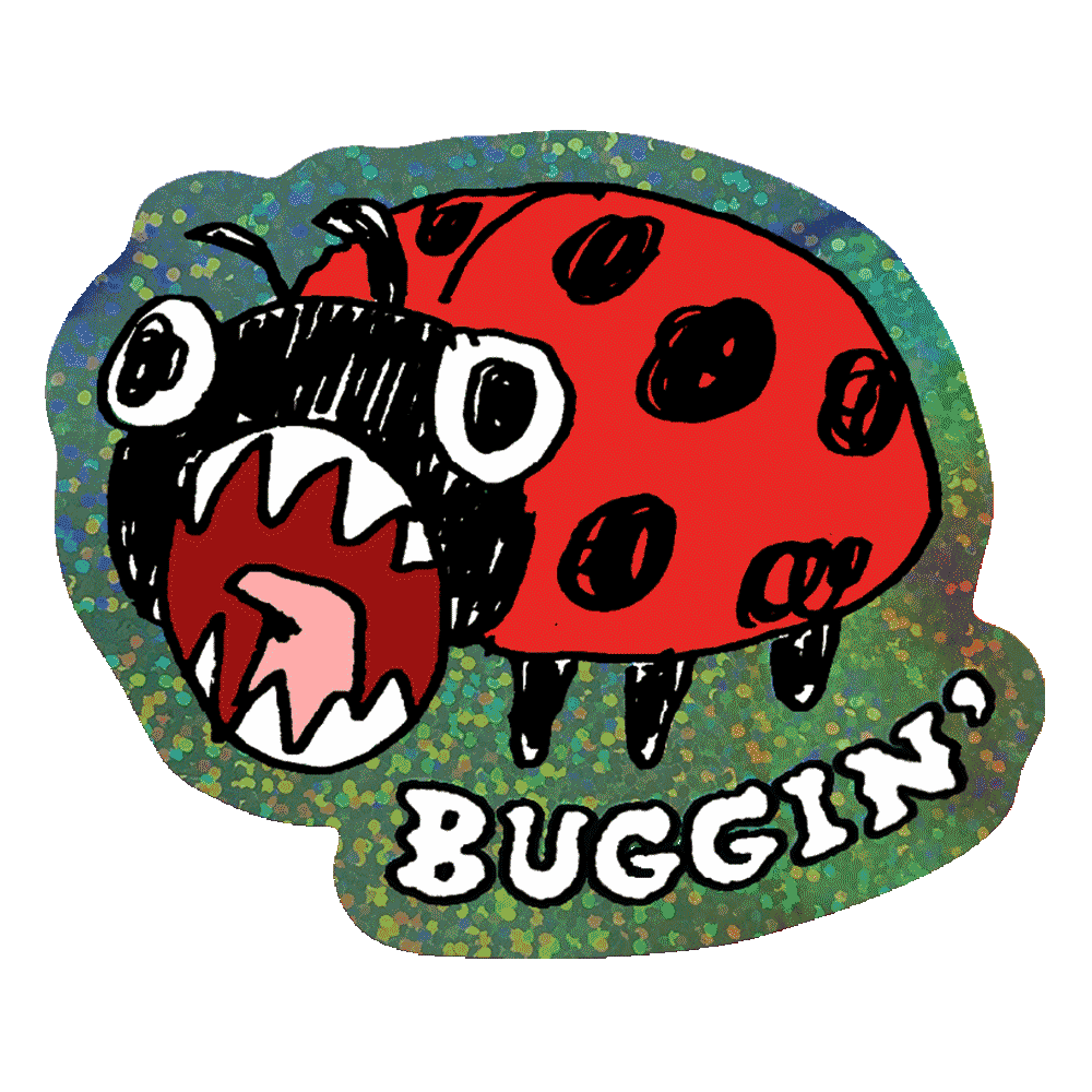 Glitter Holographic Sticker, Buggin' by Apply