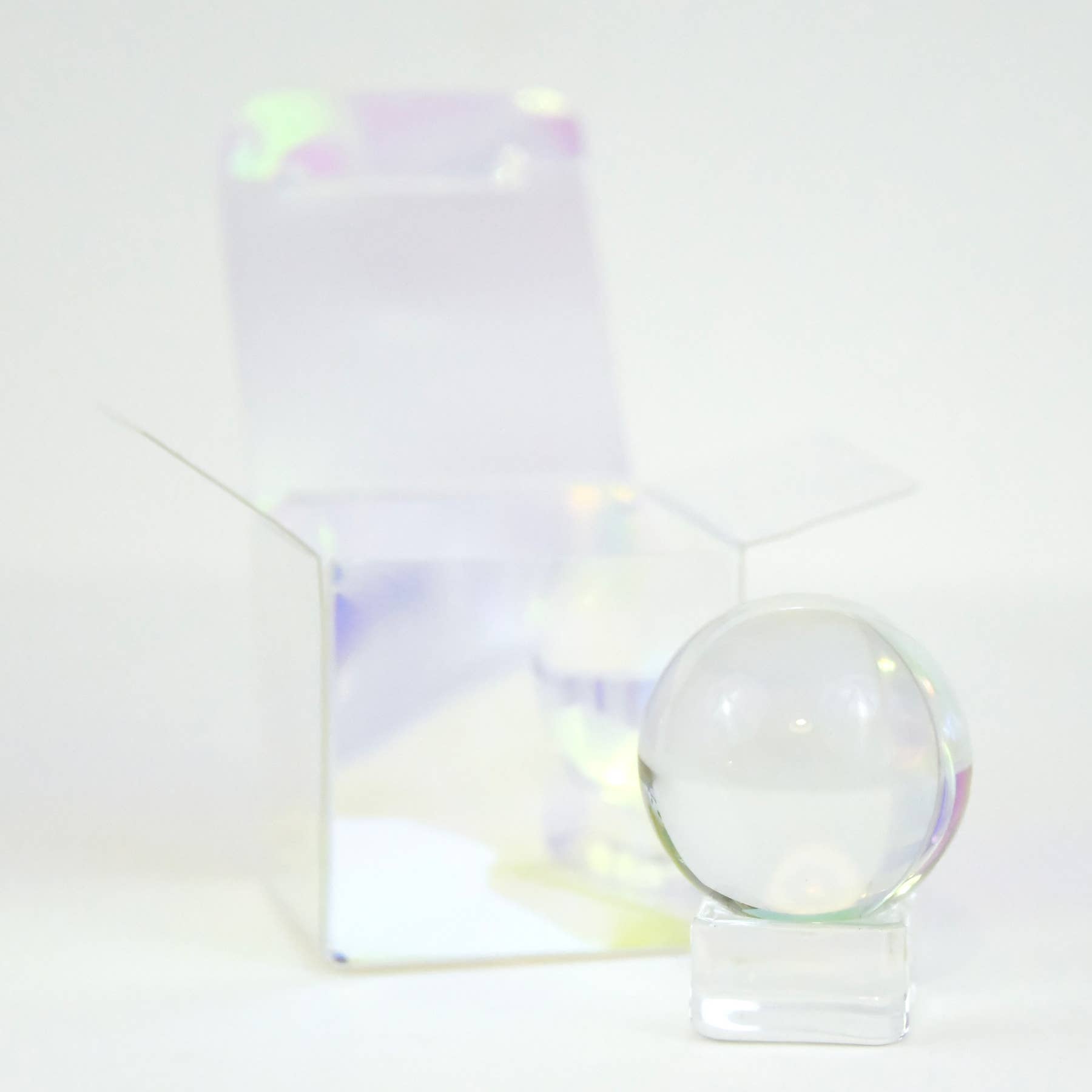 Glass 2" Crystal Ball with Gazing Instructions & Blank Paper