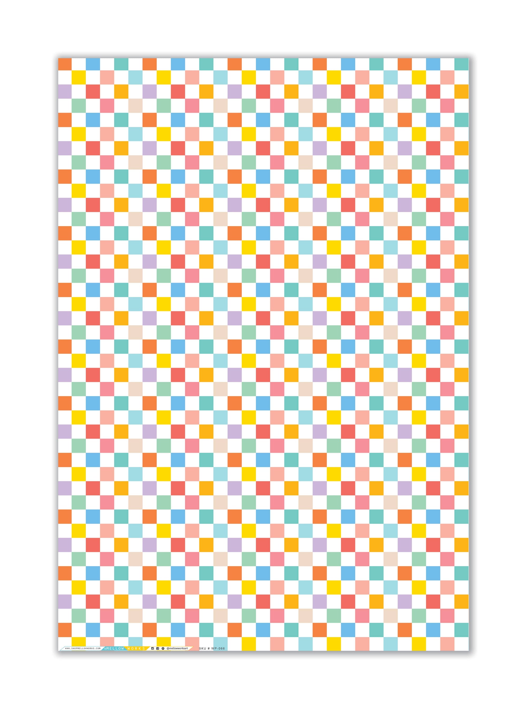 Rainbow Checkerboard Gift Wrap Sheet