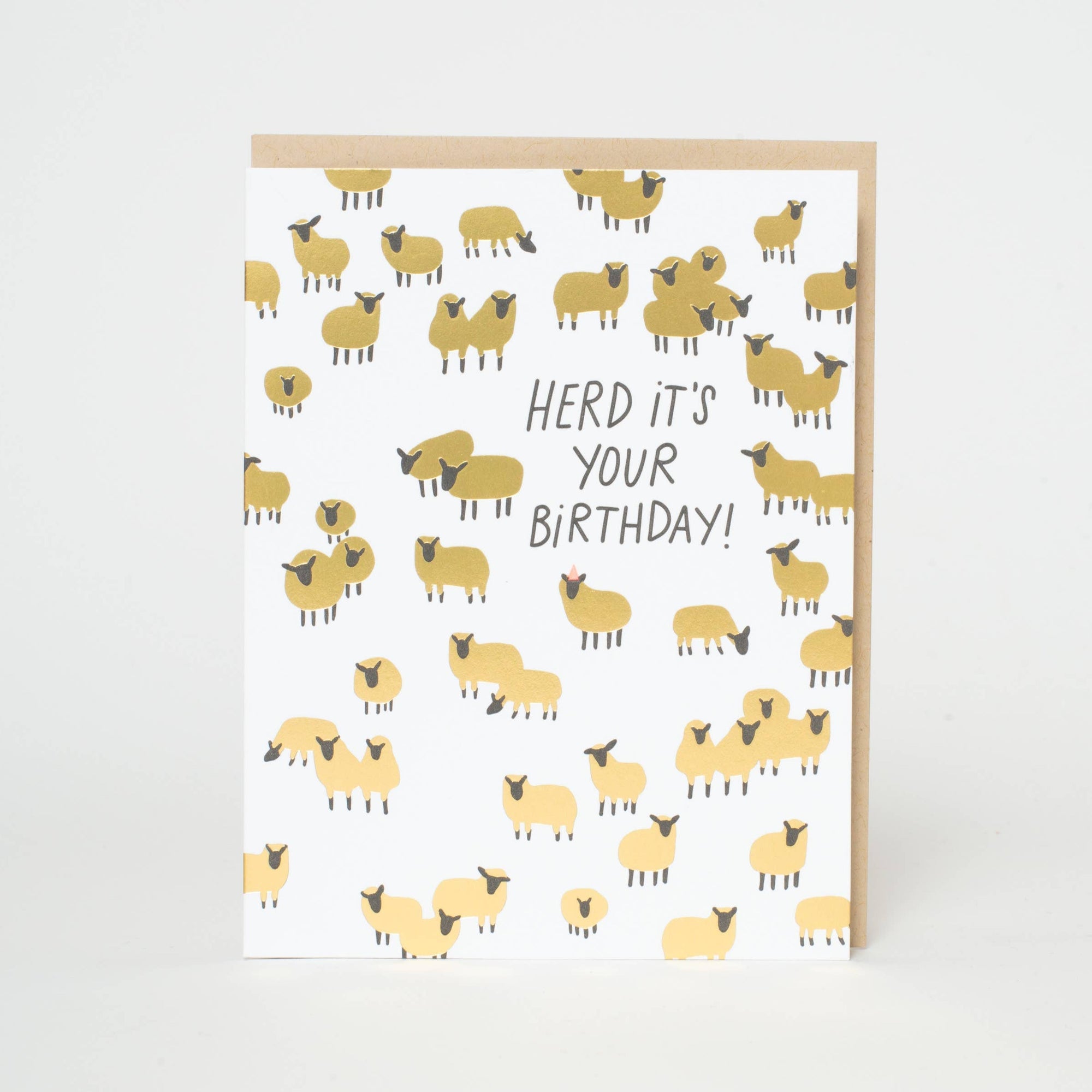 Birthday Sheep Herd Letterpress Card