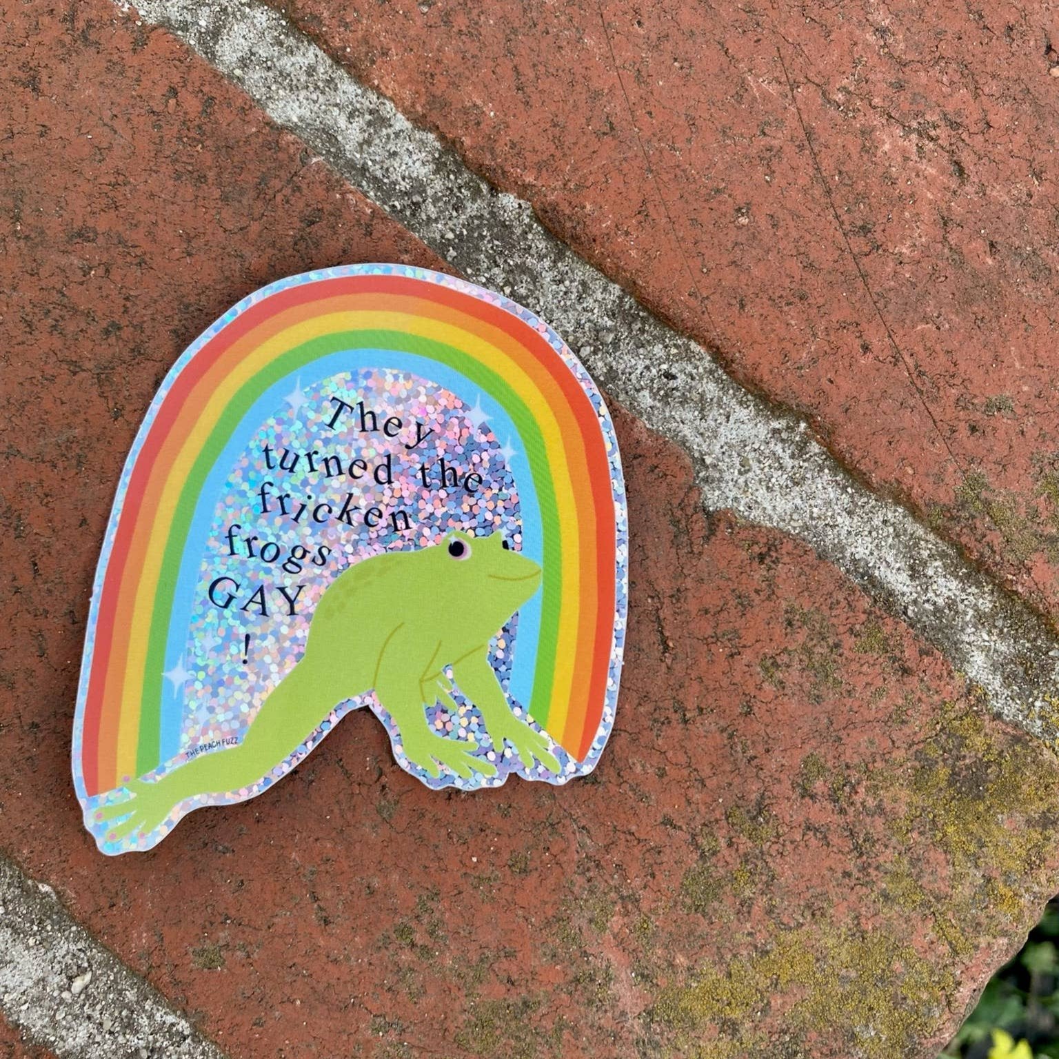 Turn The Frogs Gay Glitter Sticker