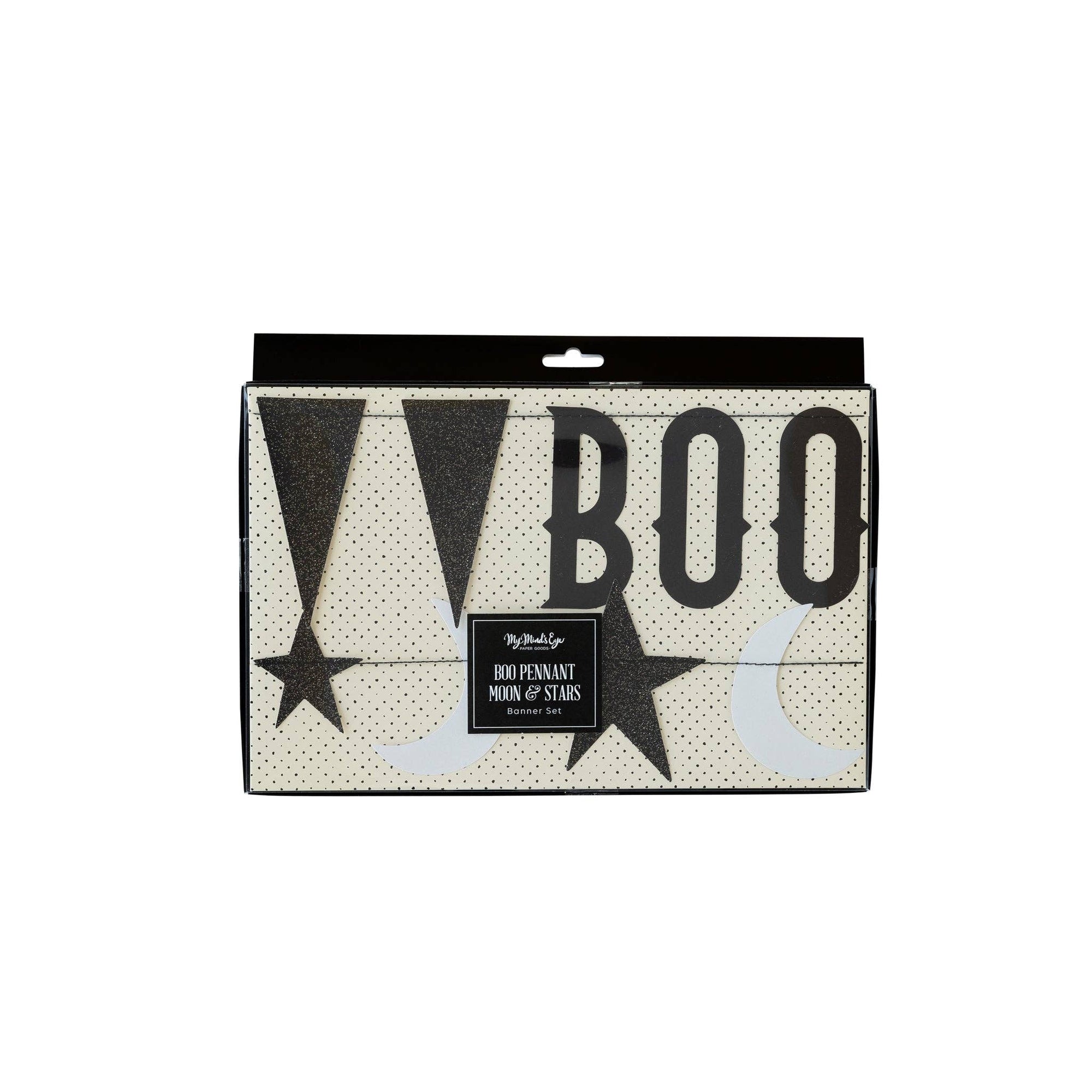 Marker set packaging with 'BOO' and star designs on a white background