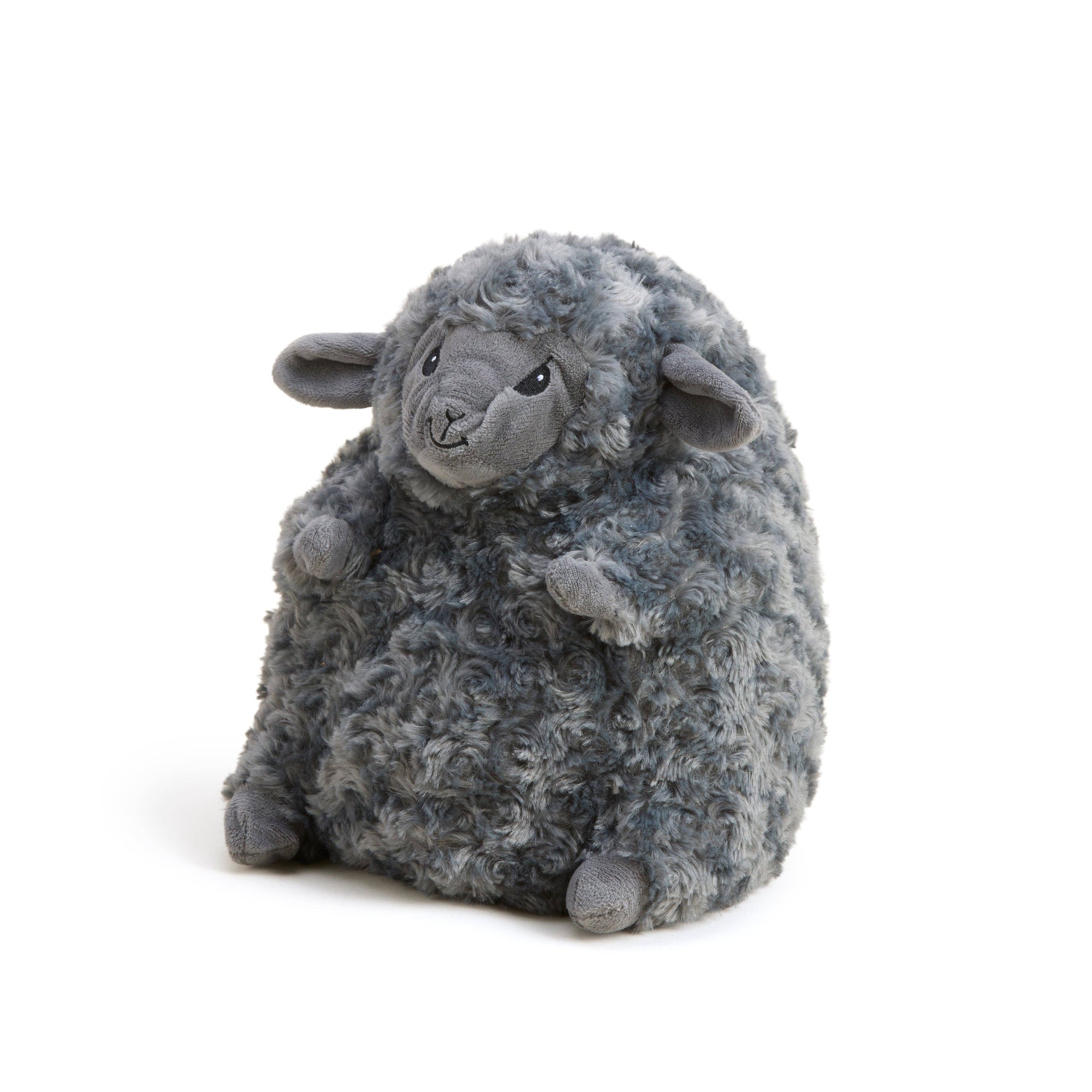 Plush toy sheep on a white background