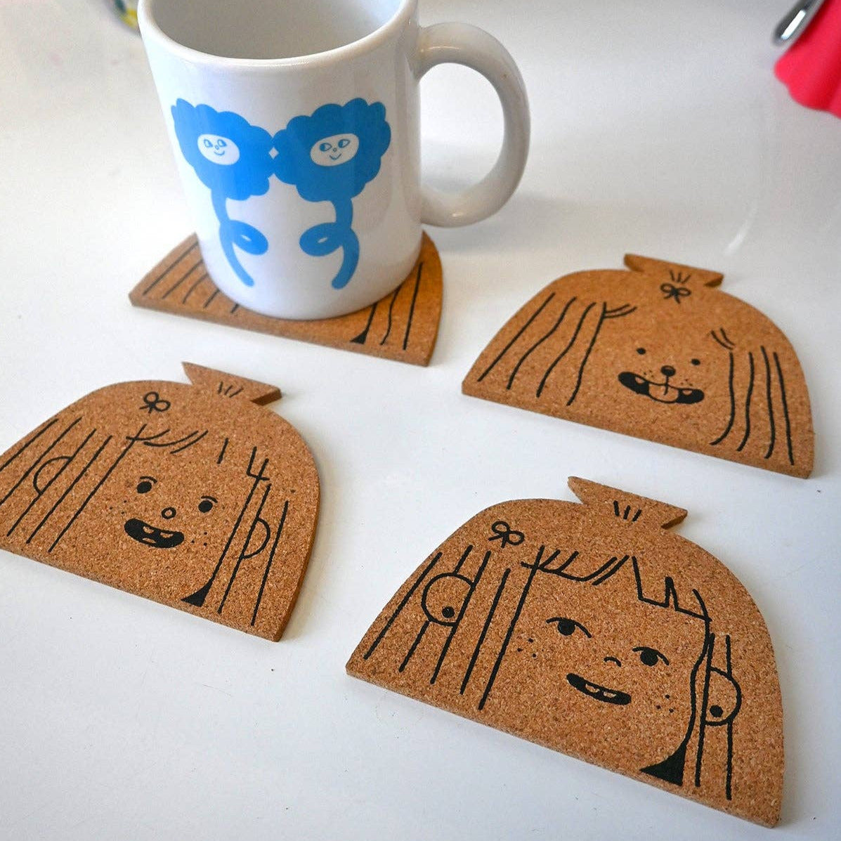 "Dog Person" Set of four cork coasters