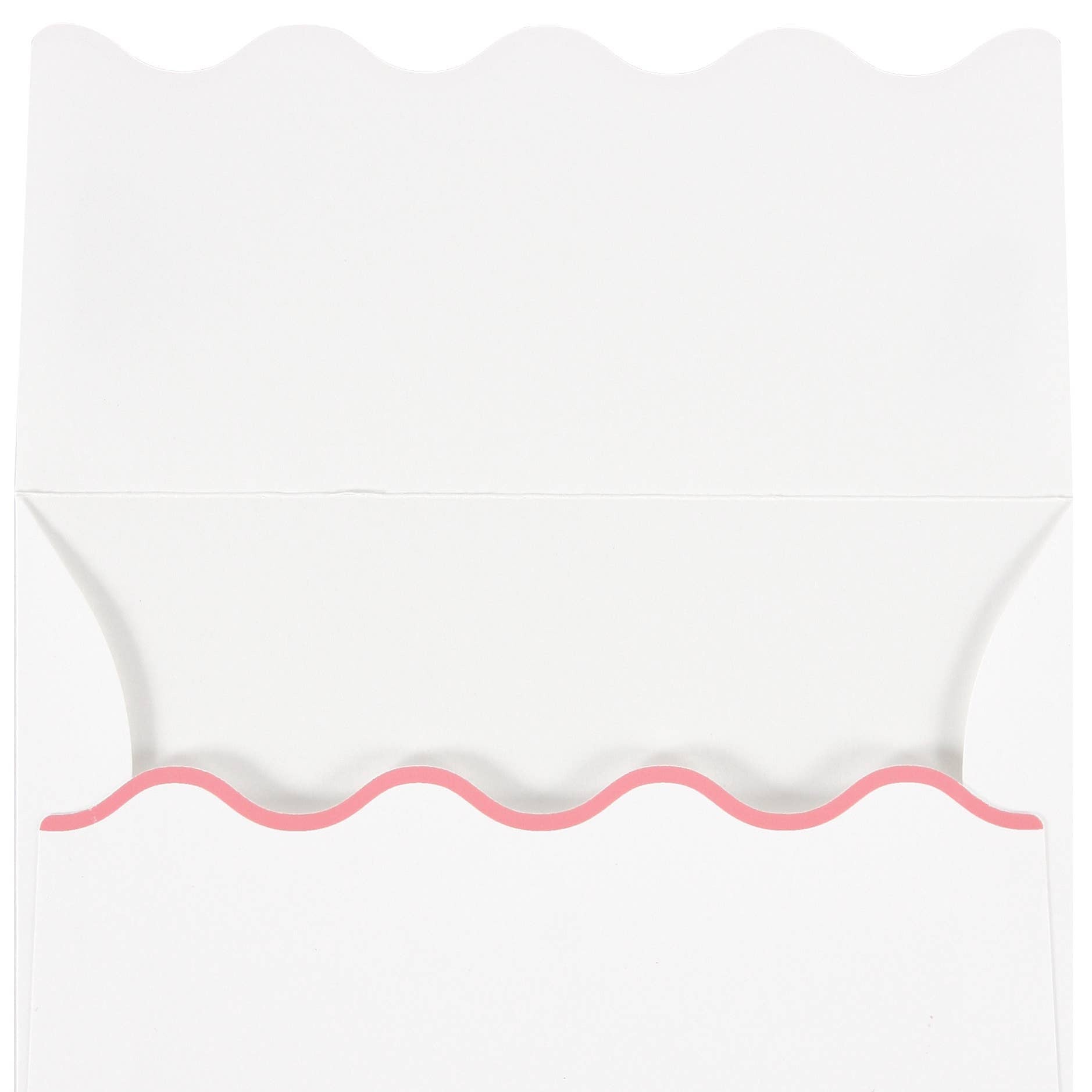 White paper with pink wavy line at the bottom