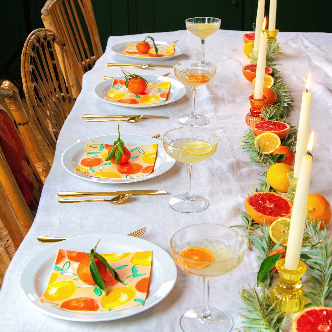 Small Yellow Glass Candle Holder