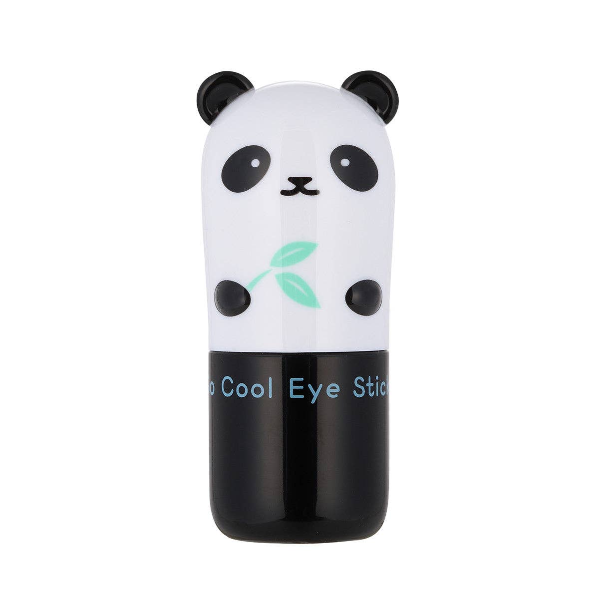 Panda-shaped eye stick on a white background