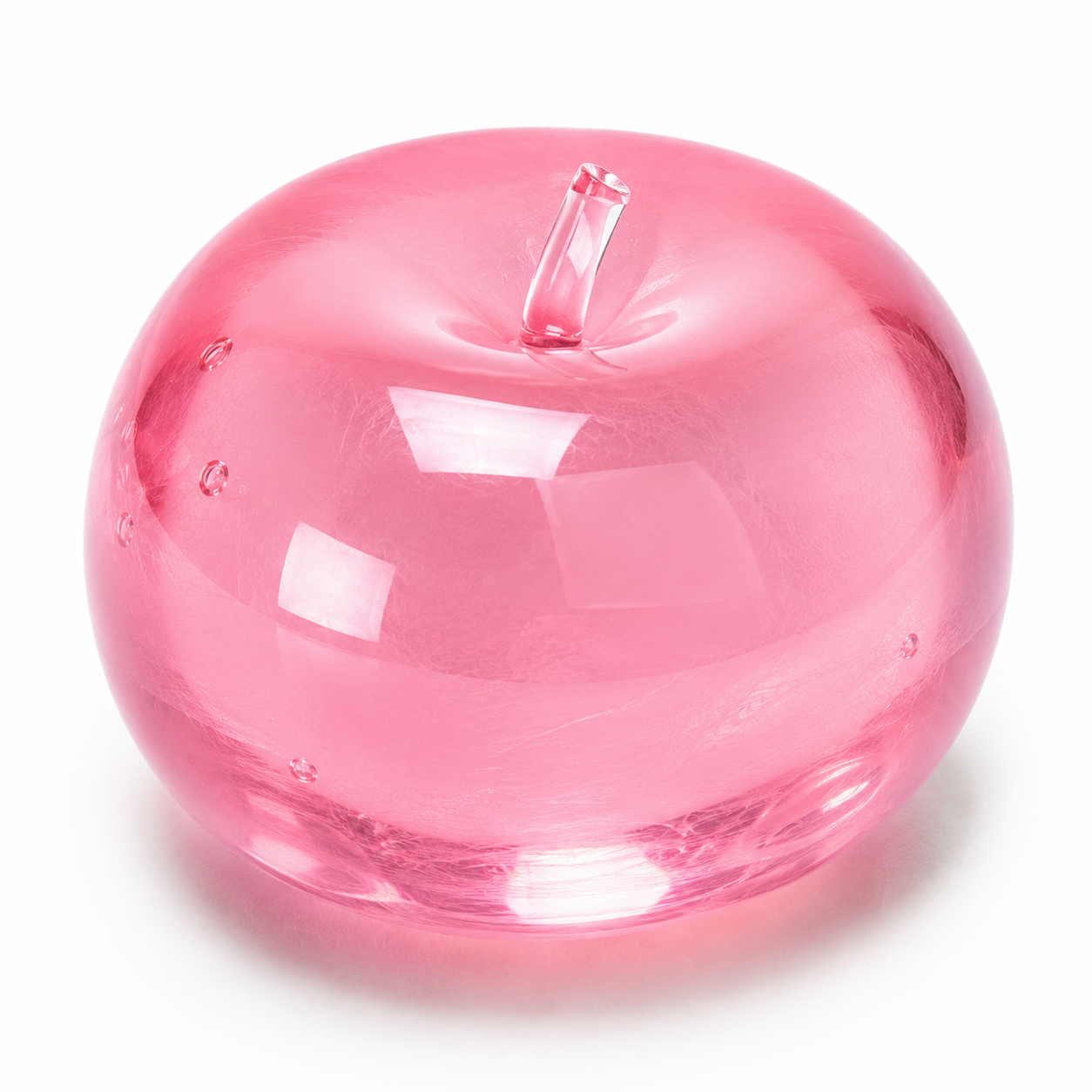 Pink apple on a white background