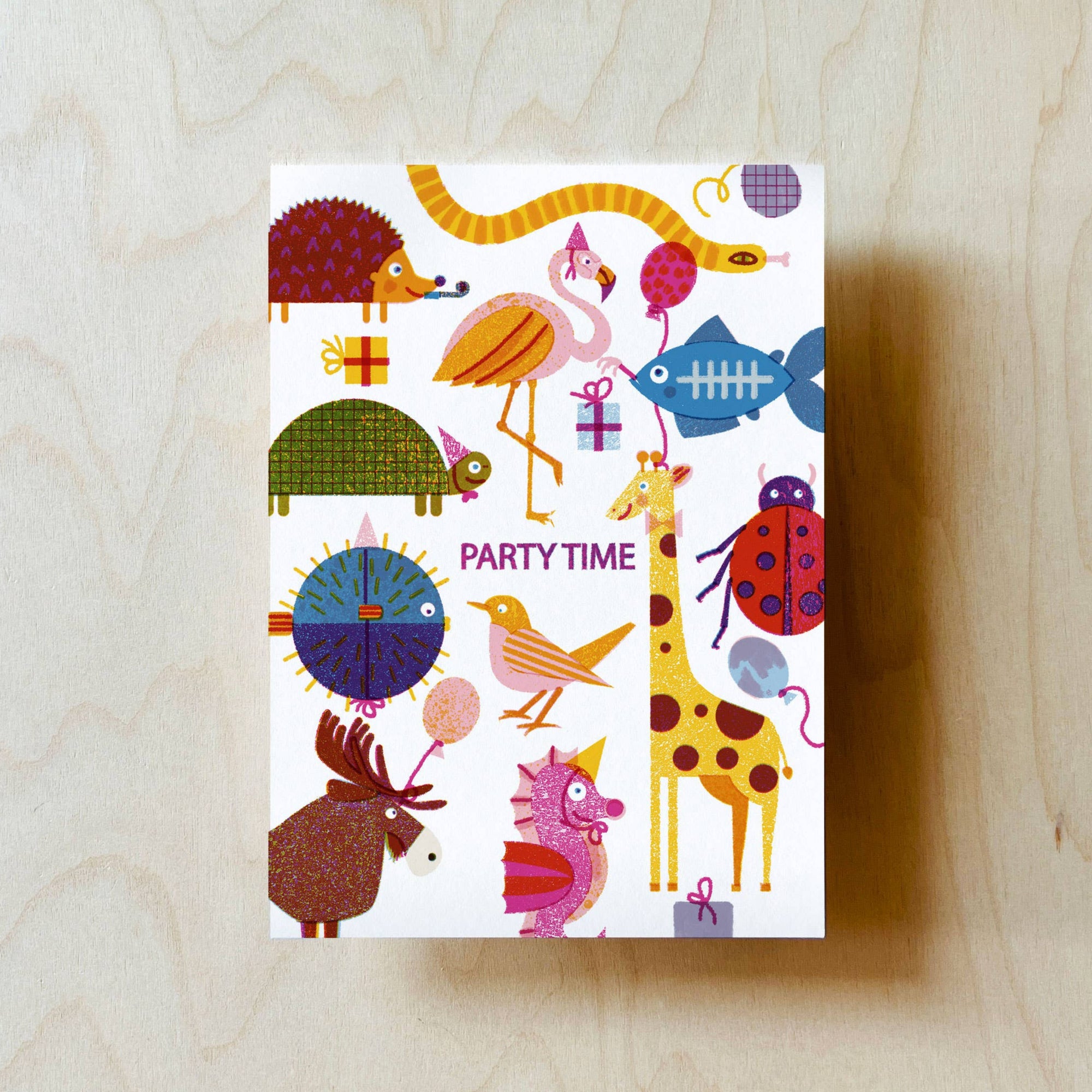 Party Animals Party Invite Postcard -Barbara Dziadosz