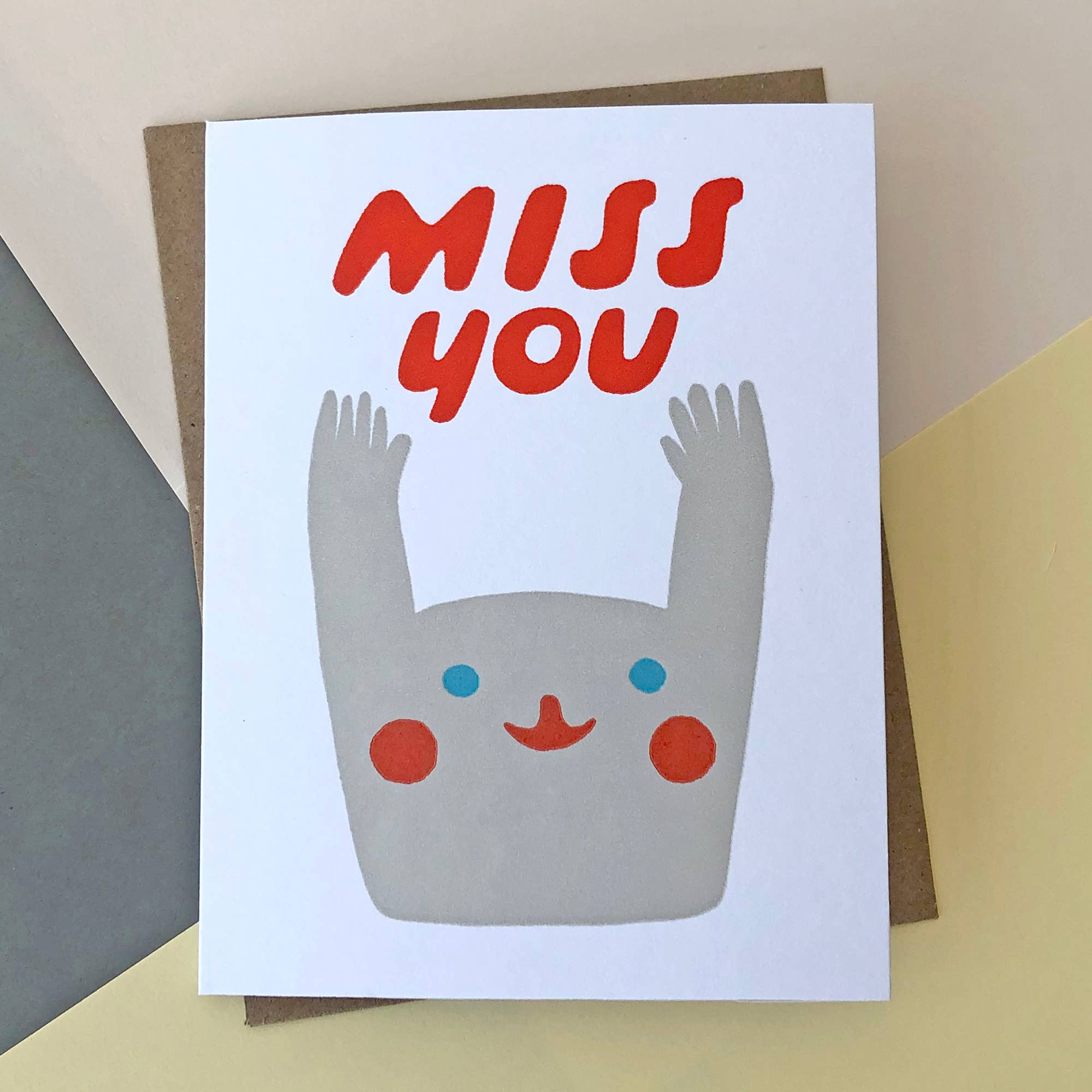 Miss You Letterpress Card -love