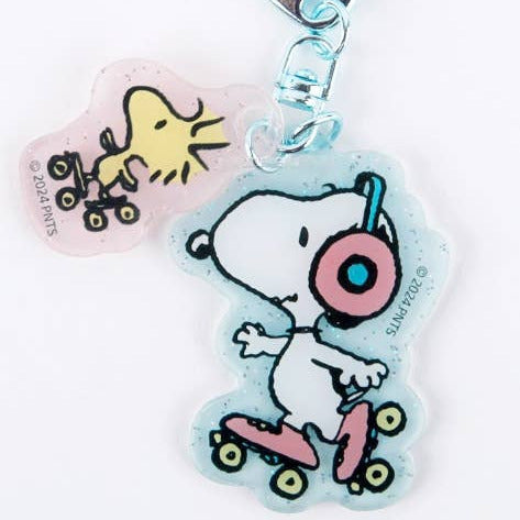 Keychain with cartoon character on a clear background