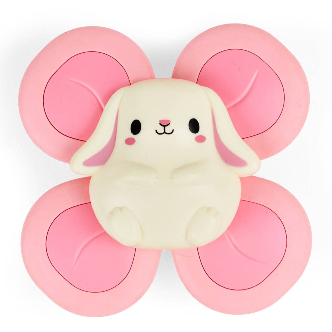 Flower-shaped product with a cute bunny design on a white background