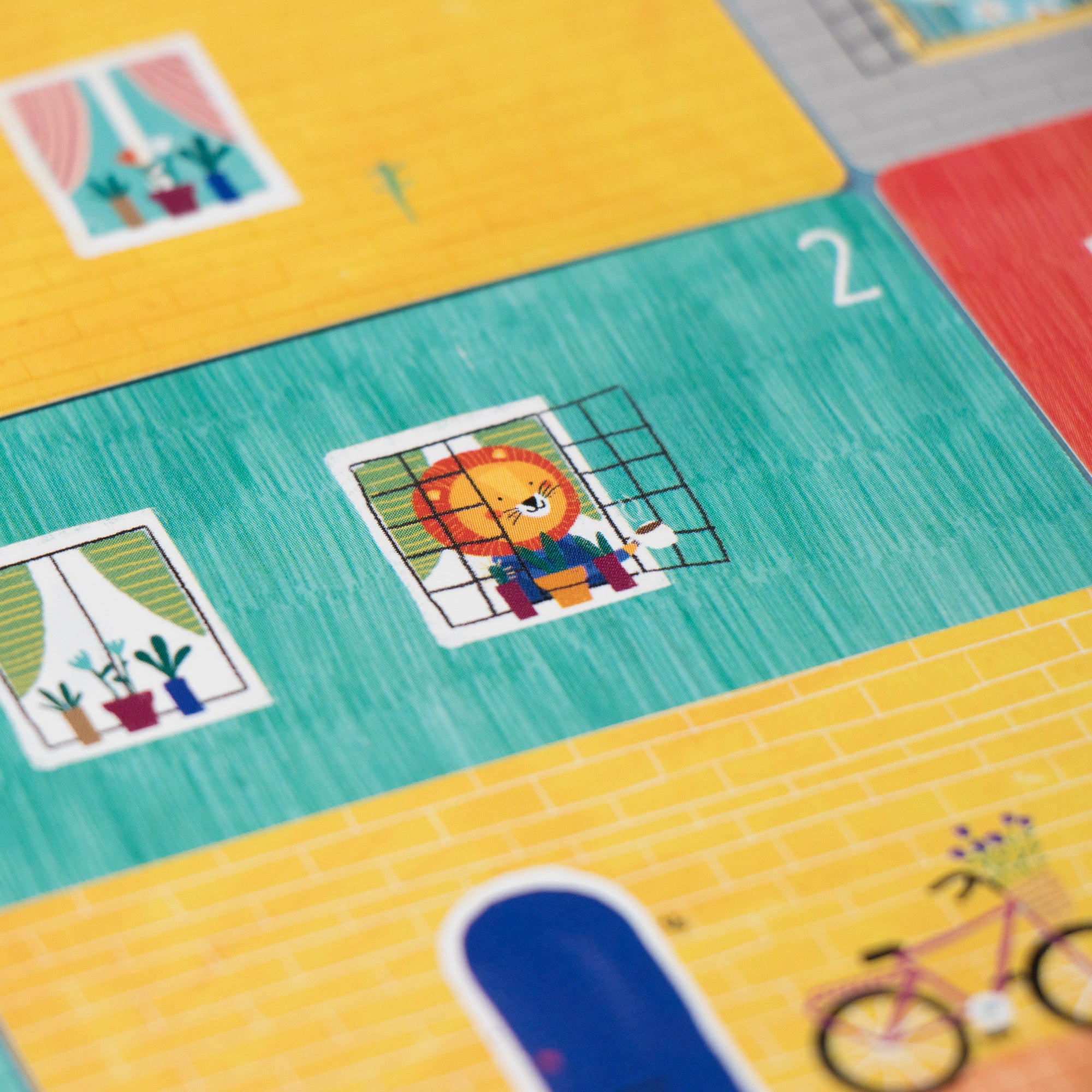 Colorful children's play mat with cartoon characters and numbers