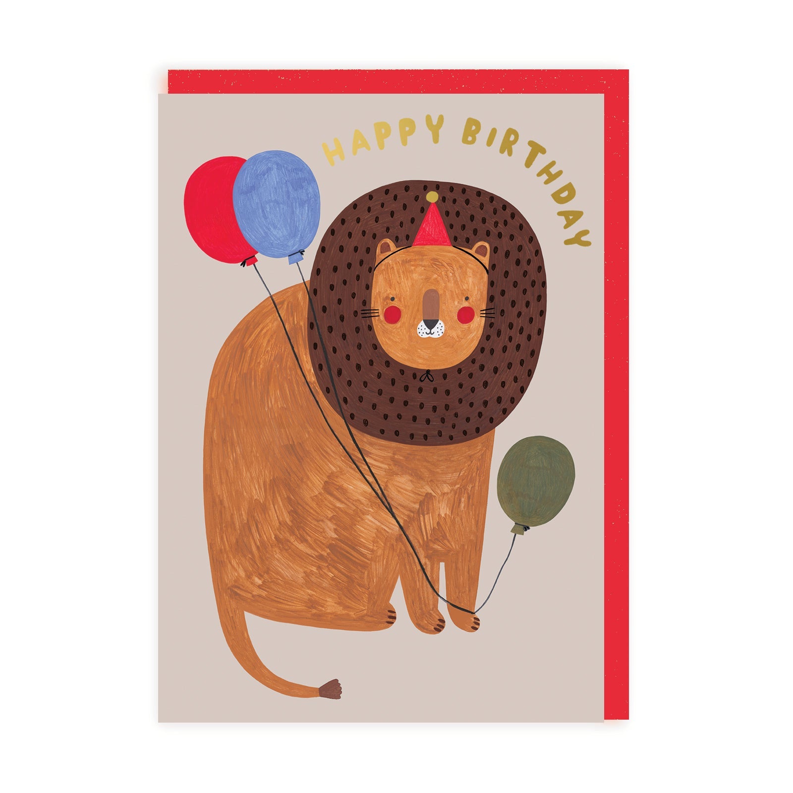 Lions with Balloons Birthday Card
