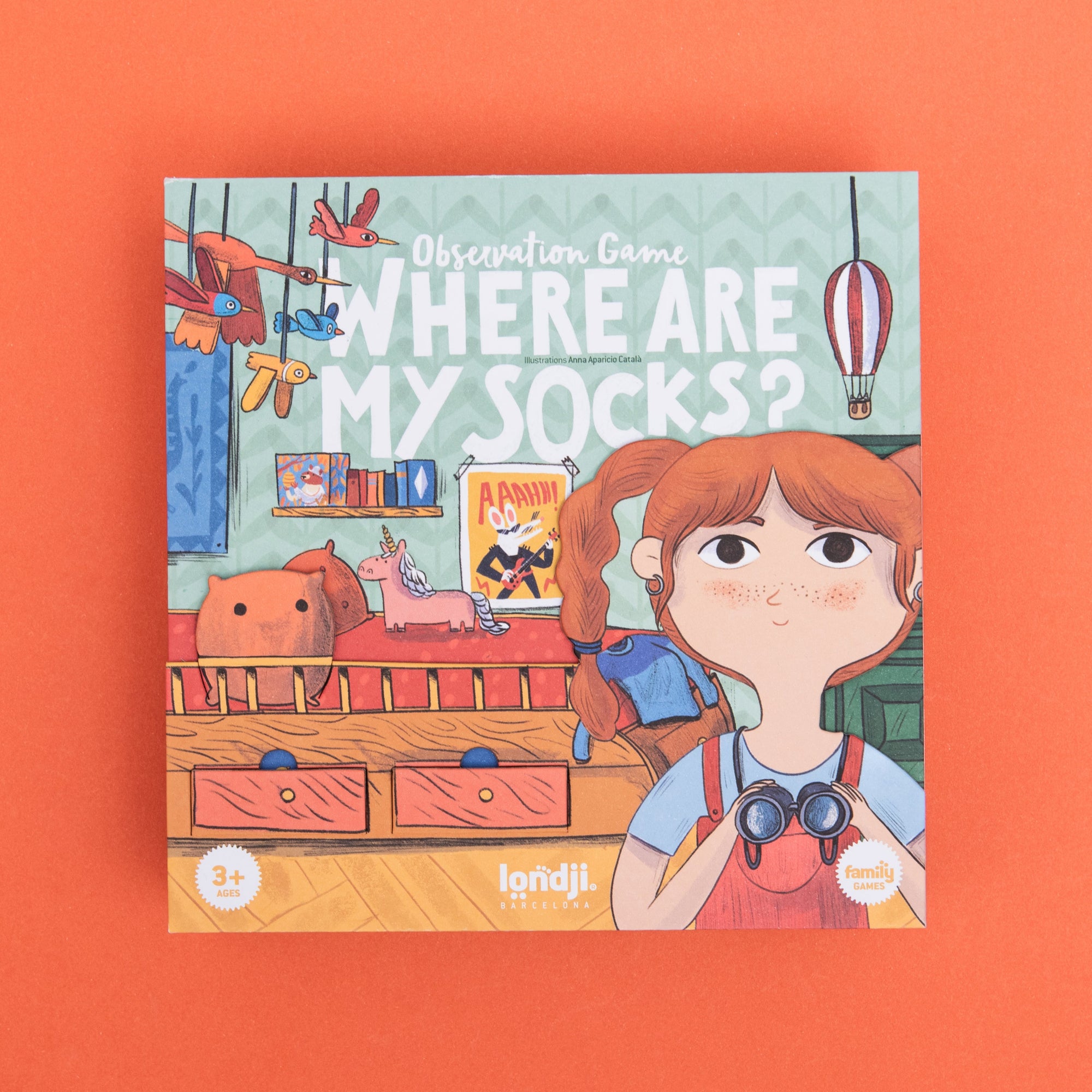 Children's book titled 'Where Are My Socks?' on an orange background