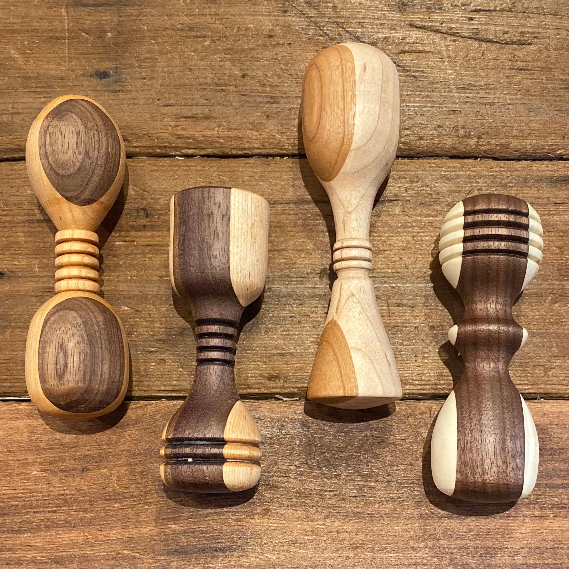 Handmade Wooden Rattle -lathed handle