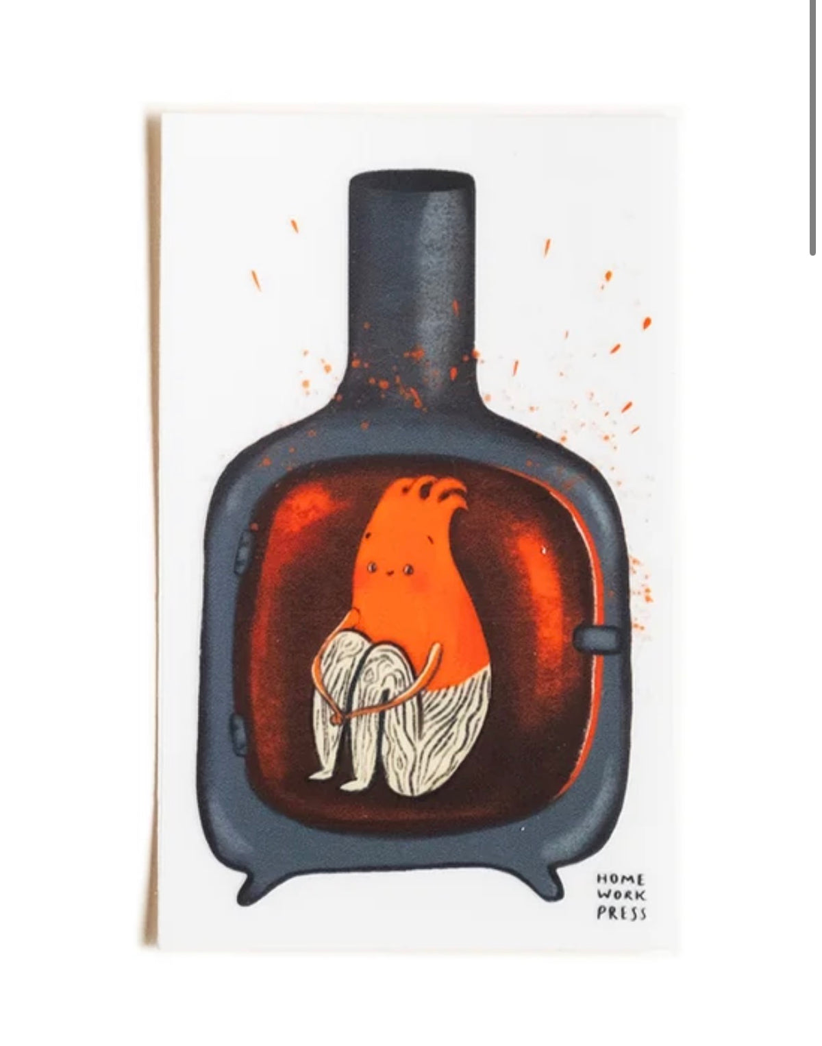Fireplace | Cozy Flame Creature | Clear Vinyl Sticker