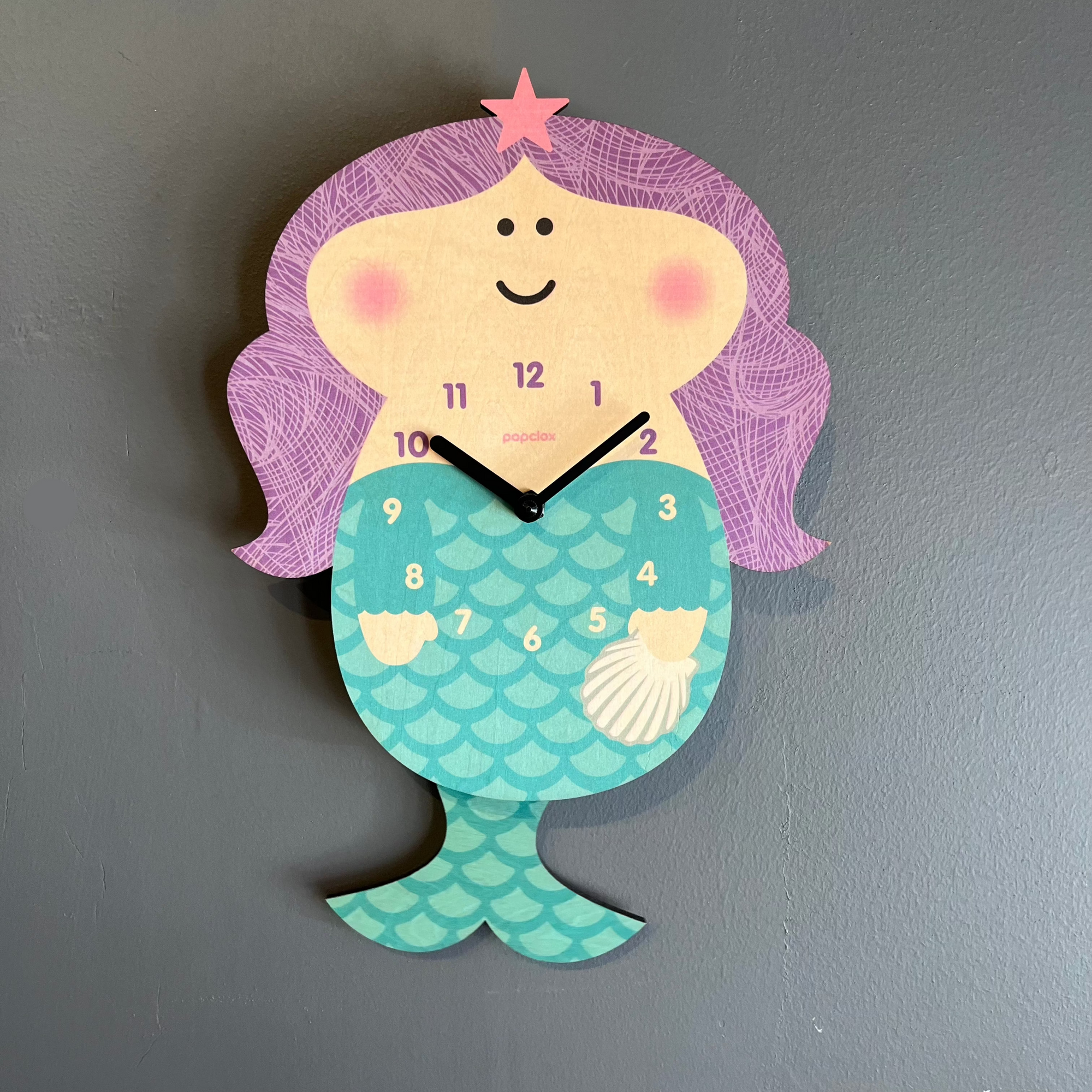 Mermaid Pendulum Clock -wood