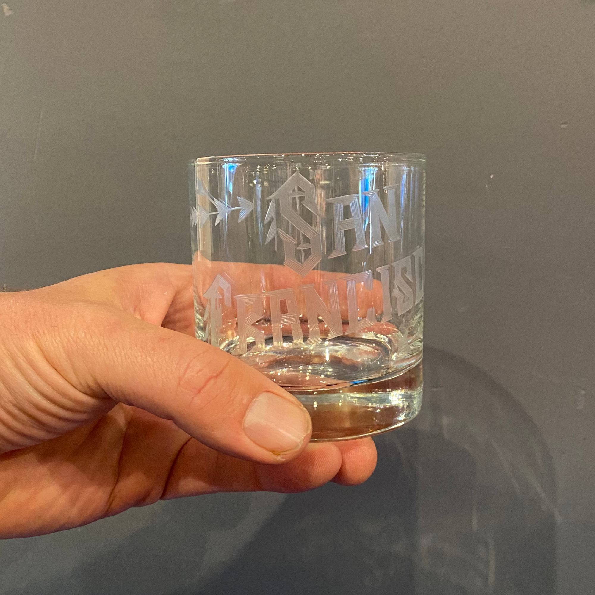 SAN FRANCISCO Hand Engraved Glasses -set of 2