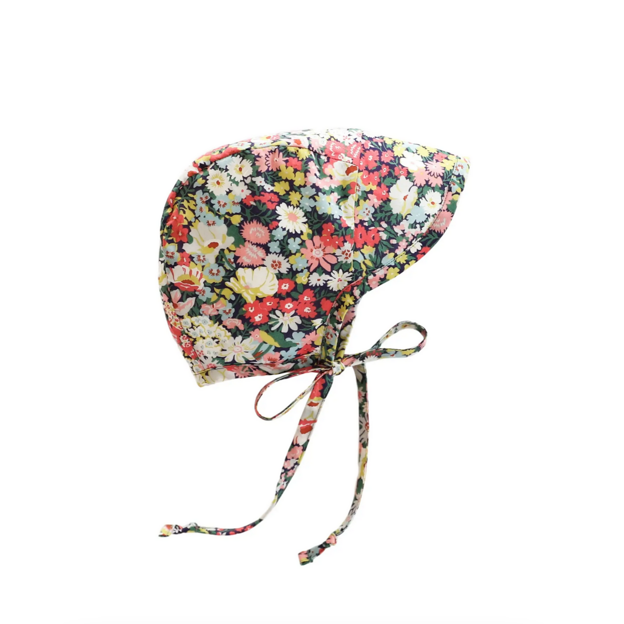 Brimmed Wild Poppy Kids Bonnet Cotton -Lined