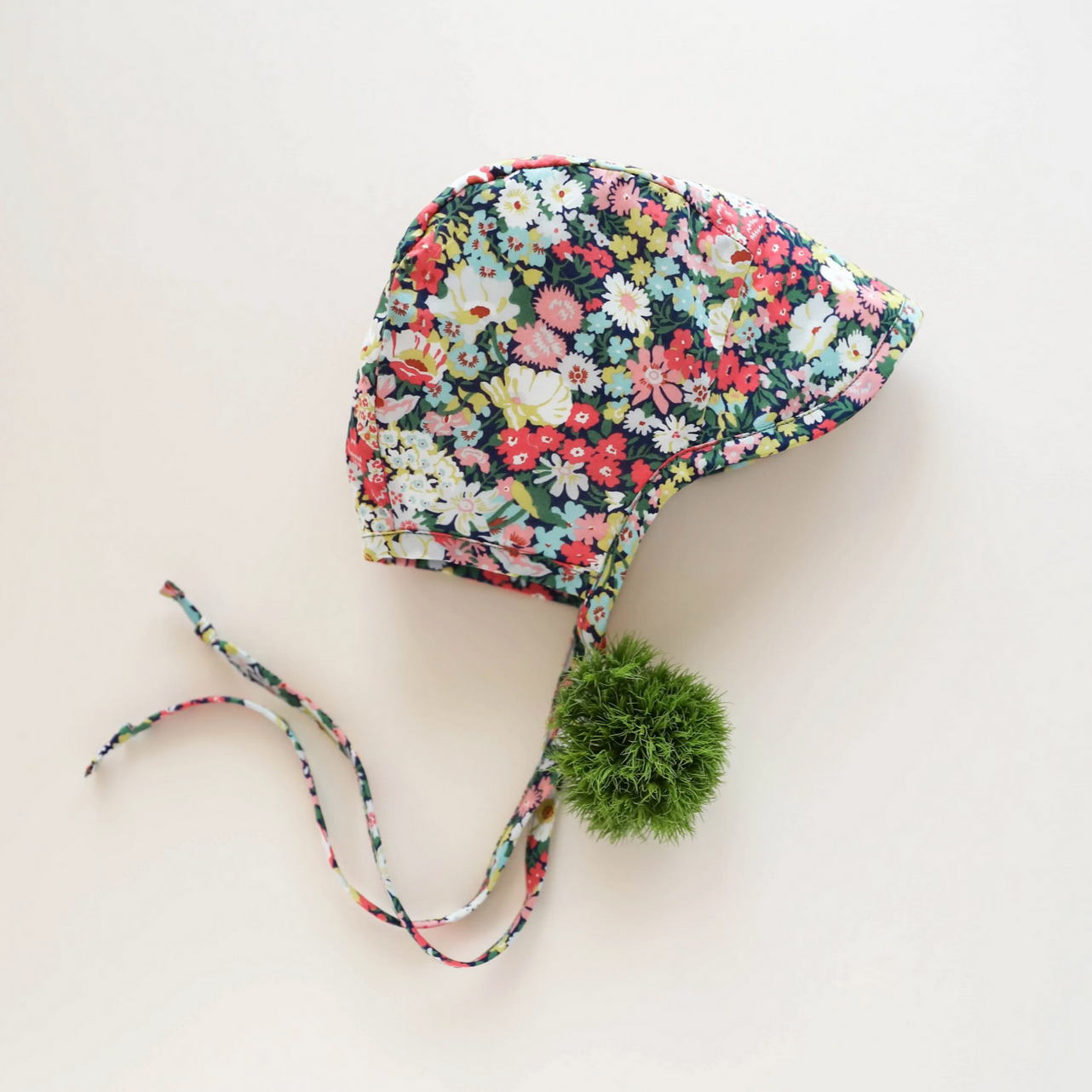 Brimmed Wild Poppy Kids Bonnet Cotton -Lined