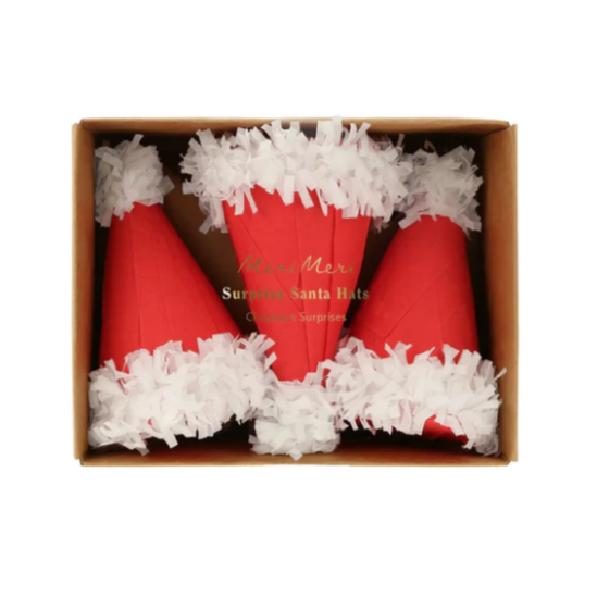 Surprise Santa Hats -3pk