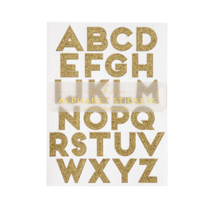 Gold Glitter Alphabet Sticker Sheets