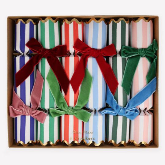 Stripe Velvet Bow Crackers