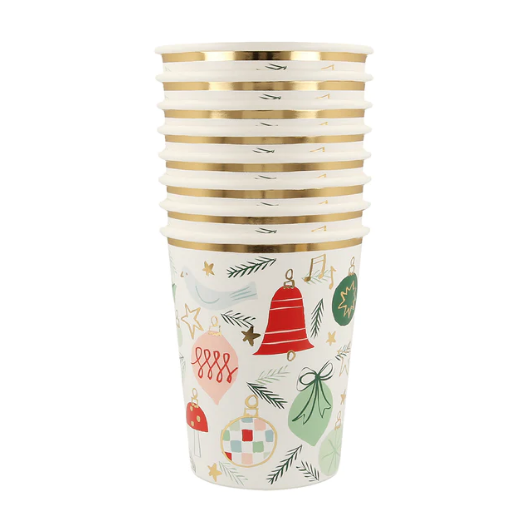 Festive Pattern Cups (8pk)