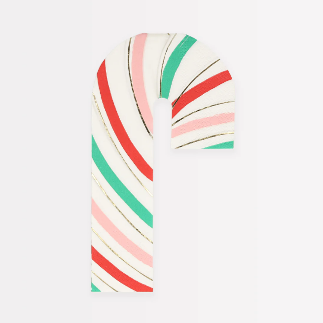 Stripy Candy Cane Napkins 16pk