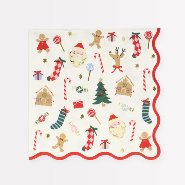 Jolly Christmas Large Napkins 16pk