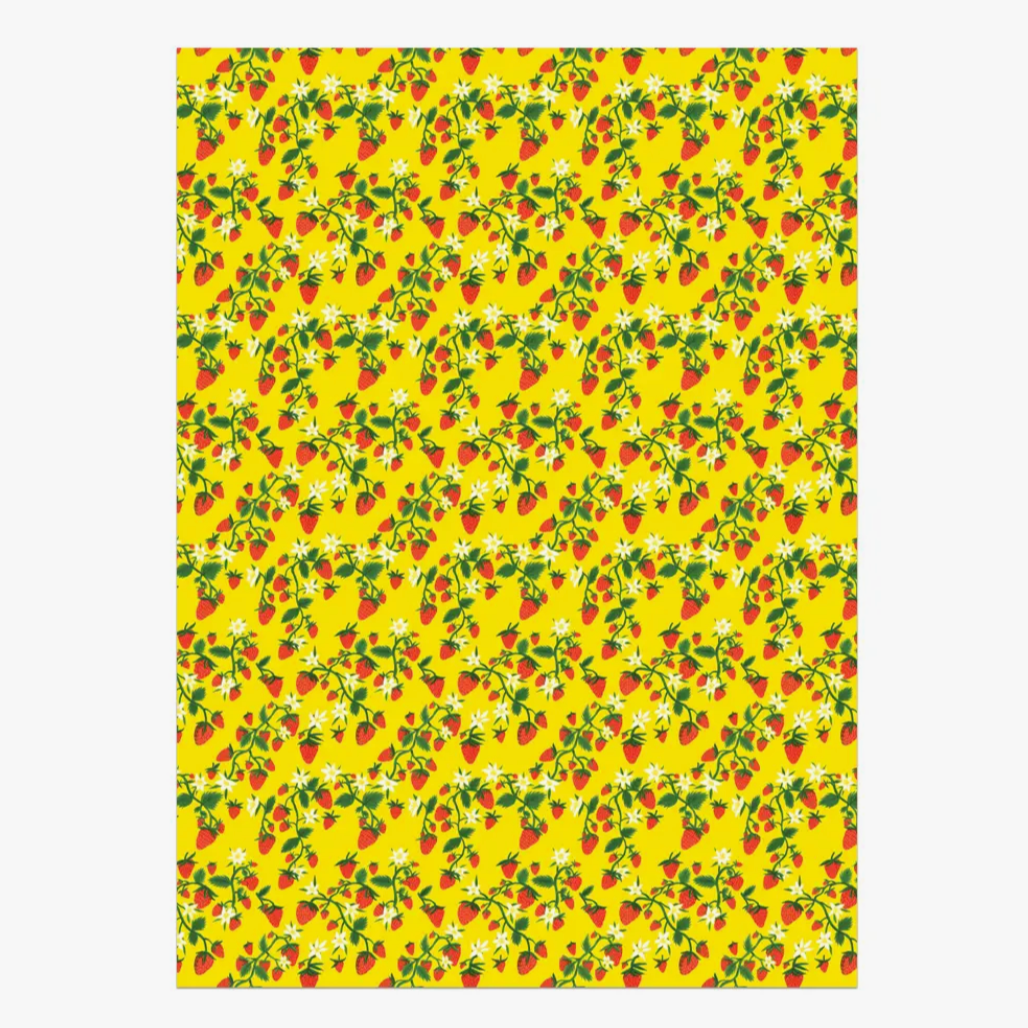 Strawberry Patch wrapping papers -roll of 3 sheets